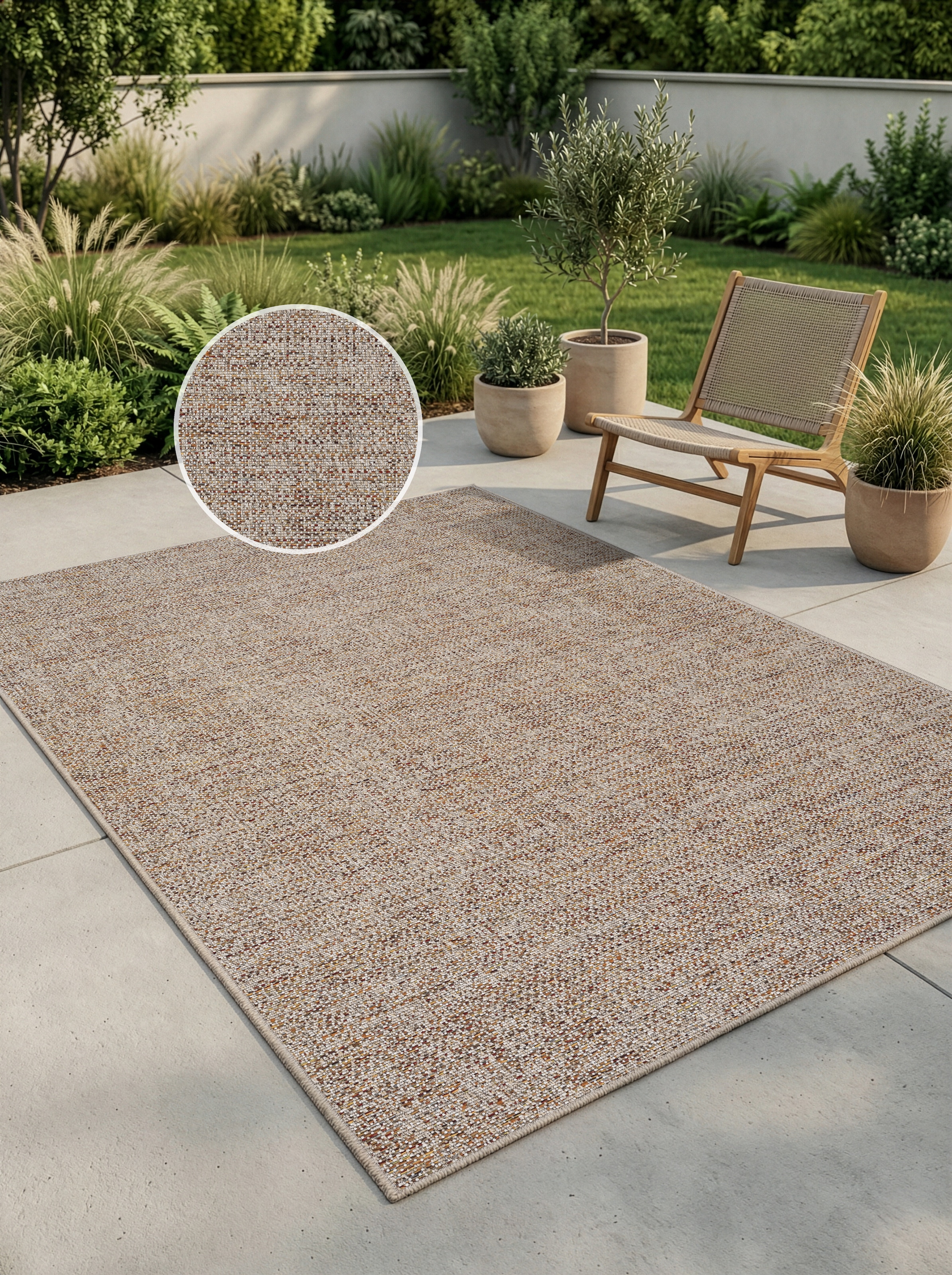 OTTO home Teppich »Lennor, In- und Outdoor geeignet, Balkon, Camping« rechteckig 8 mm Höhe Wetterfest & UV-beständig, meliert, Sisal-Optik, Esszimmer, Wohnzimmer
