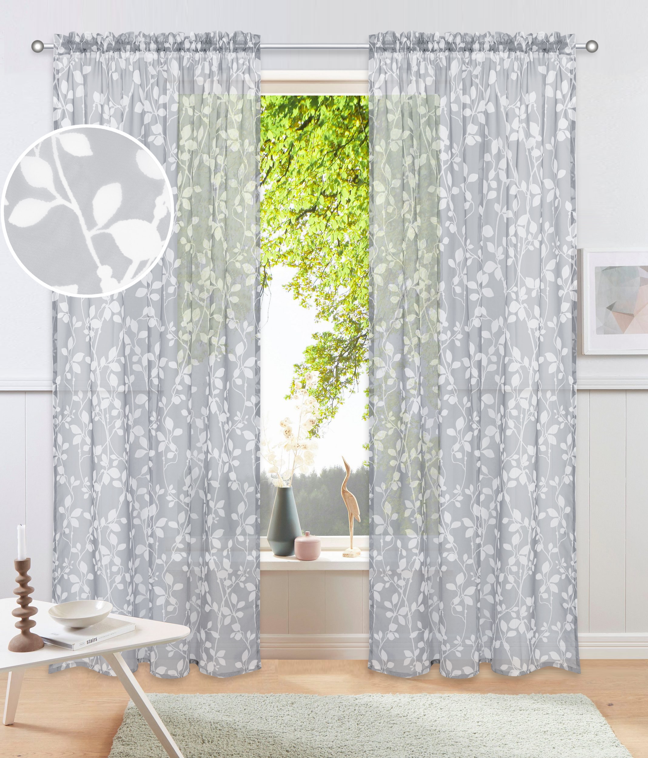 my home Gardine »Issoire« Stangendurchzug 1 Stk. tlg. Wohnzimmer, Schlafzim günstig online kaufen