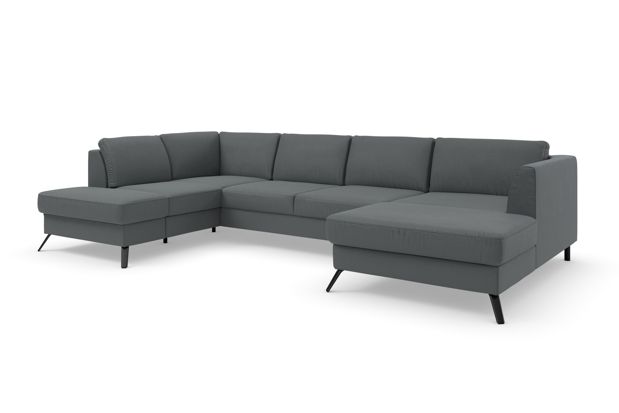 sit&more Wohnlandschaft »Olsen U-Form«, inklusive Sitztiefenverstellung, wahlweise mit Bettfunktion, 15cm hoch