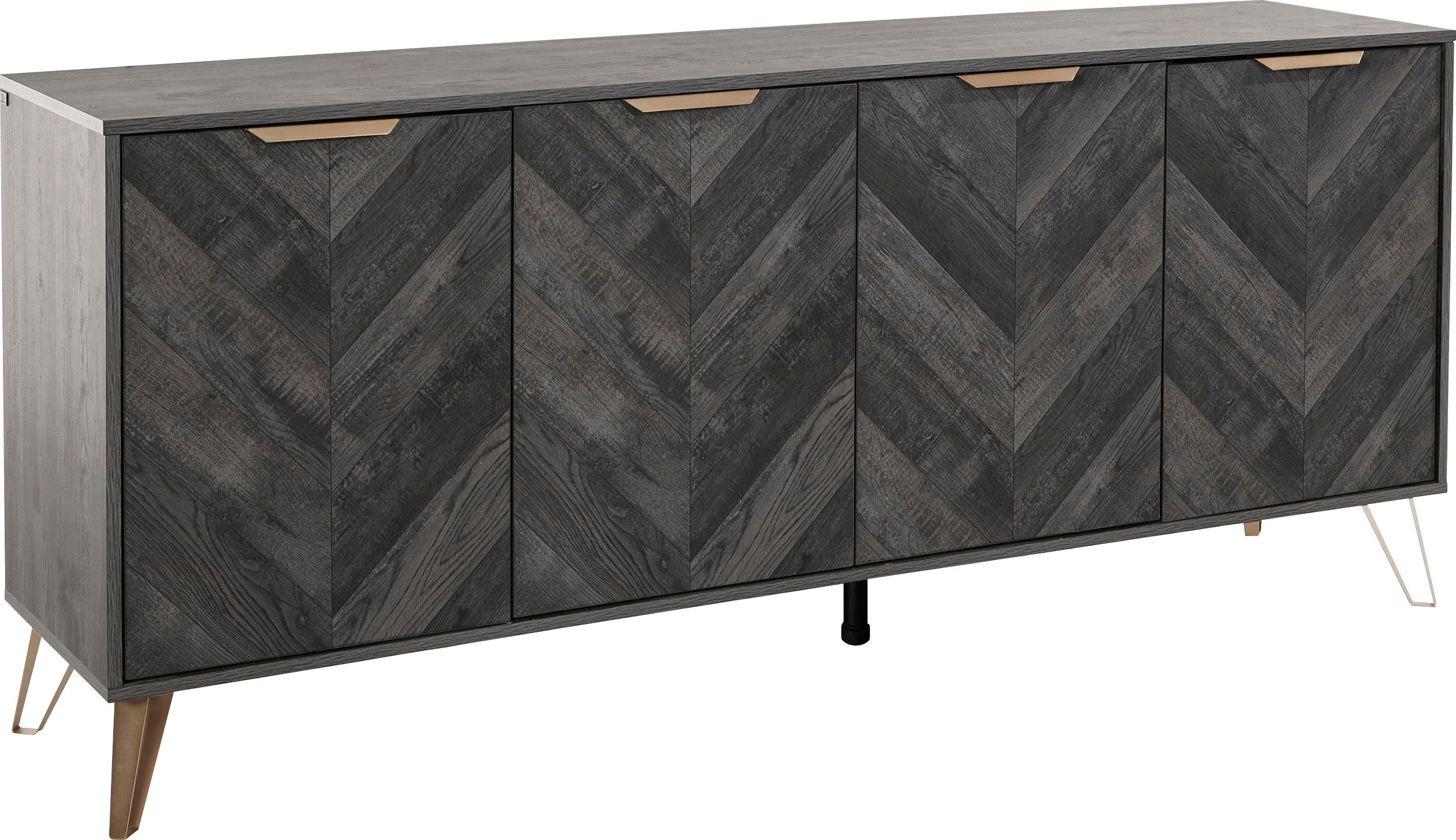 Leonique Sideboard »Nanterie«, Kommode mit Fischgrätenmuster, Breite 176,5 cm