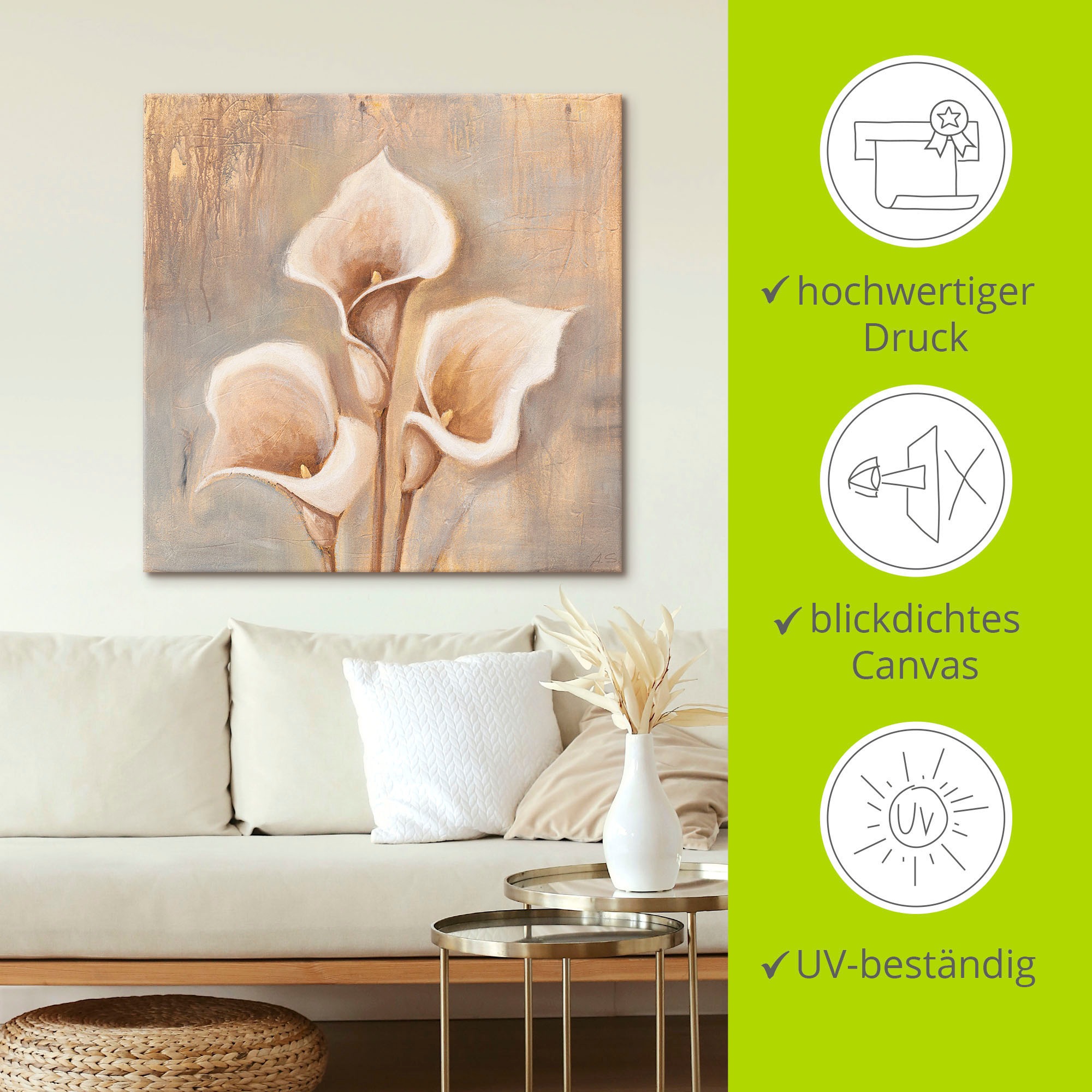 Artland Wandbild »Antike Blüten«, Blumen, (1 St.), als Alubild, Outdoorbild, Leinwandbild, Poster, Wandaufkleber