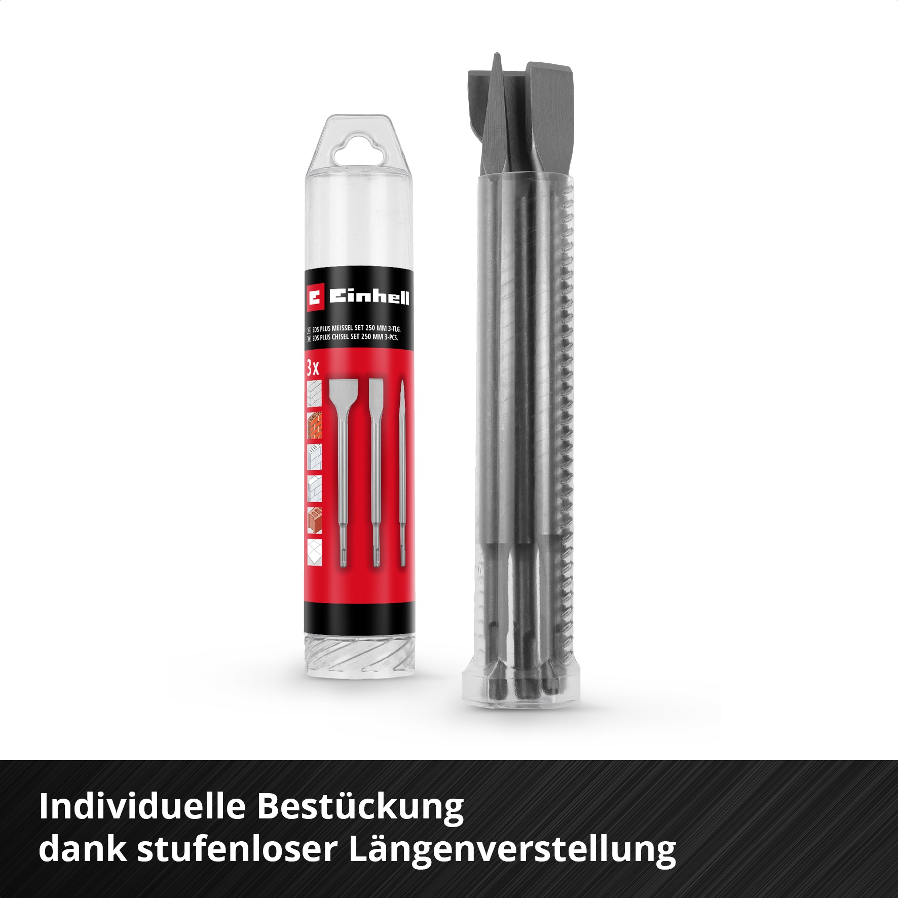 Einhell Meißel-Set, (3 tlg.), Spitzmeißel, Flachmeißel, Spatmeißel