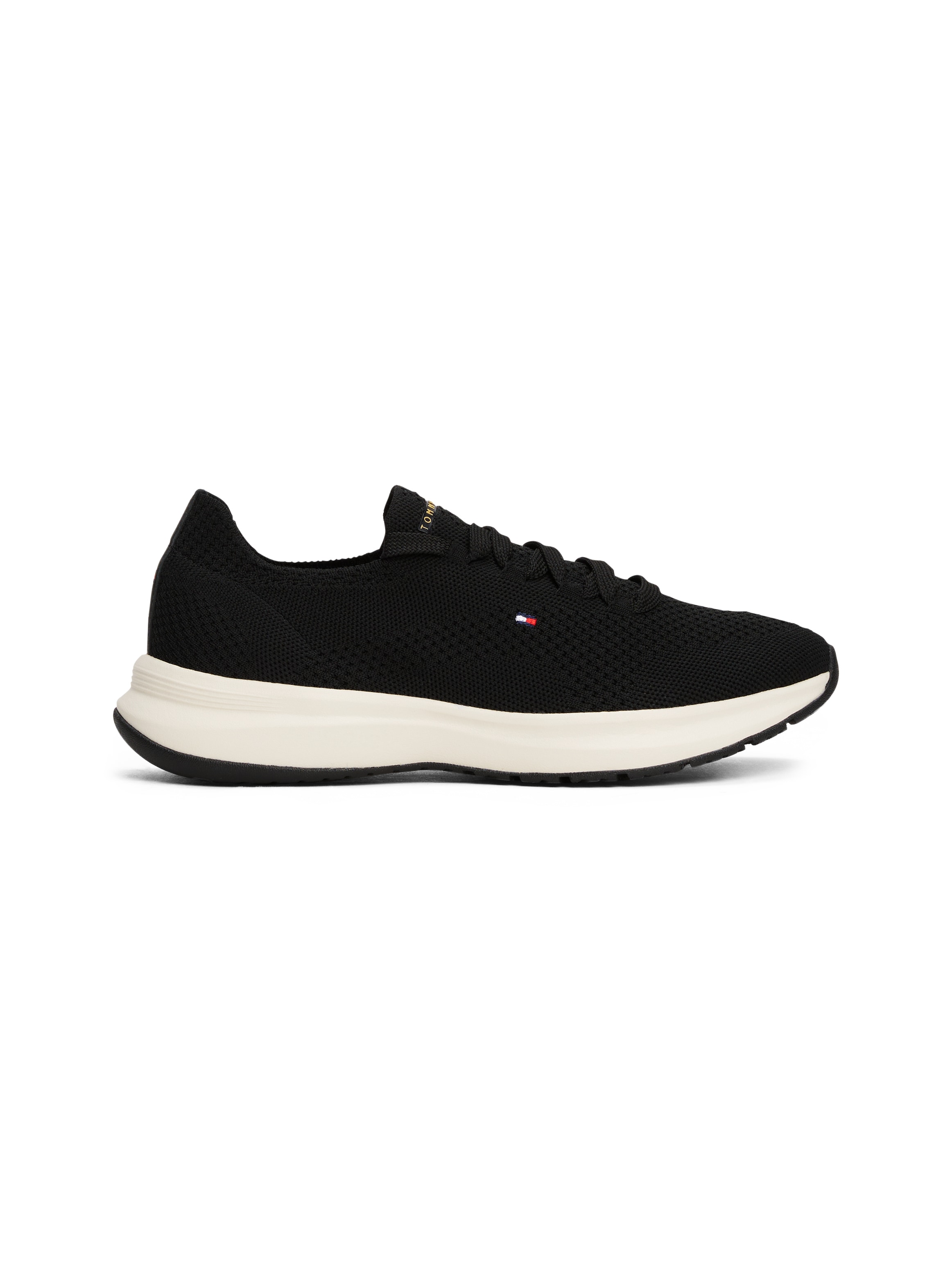 Tommy Hilfiger Slip-On Sneaker »TH KNIT RUNNER«, Freizeitschuh, Halbschuh, Schnürschuh mit gestickter Logoflag