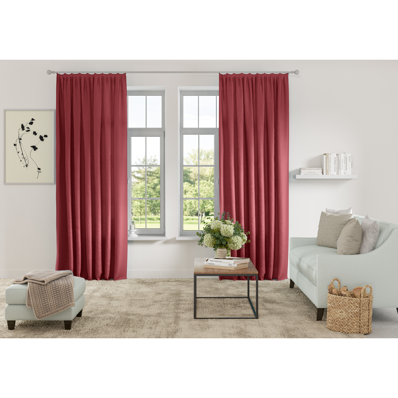 MY HOME Vorhang »Parry« Kräuselband 2 Stk. tlg. 2-er Set, blickdicht, monochrom, basic, einfarbig, Bestseller bordeaux Obermaterial: 100% Polyester...