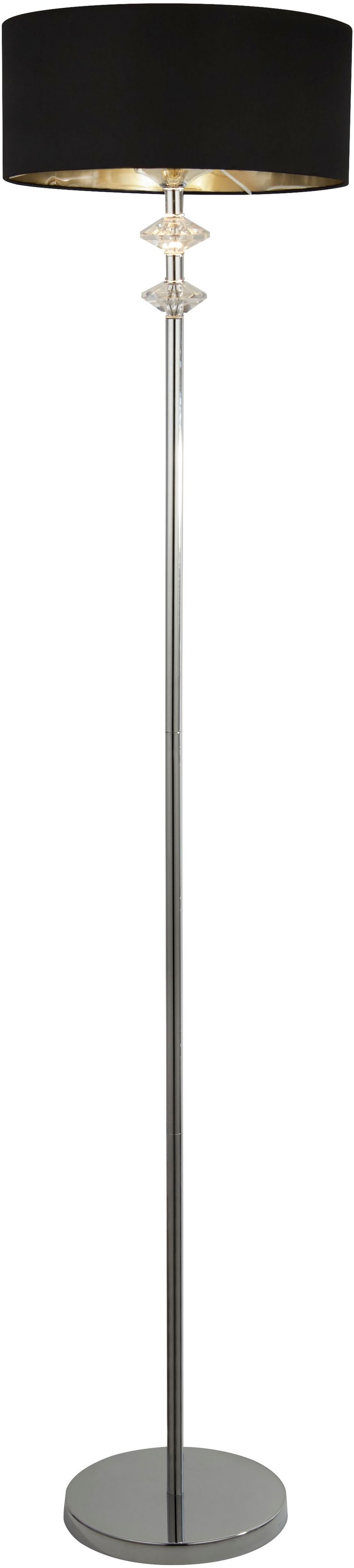 Searchlight Stehlampe »Ontario Floor Lamp - Chrome Metal Acrylic & Black Shade« E27 1 Stk.