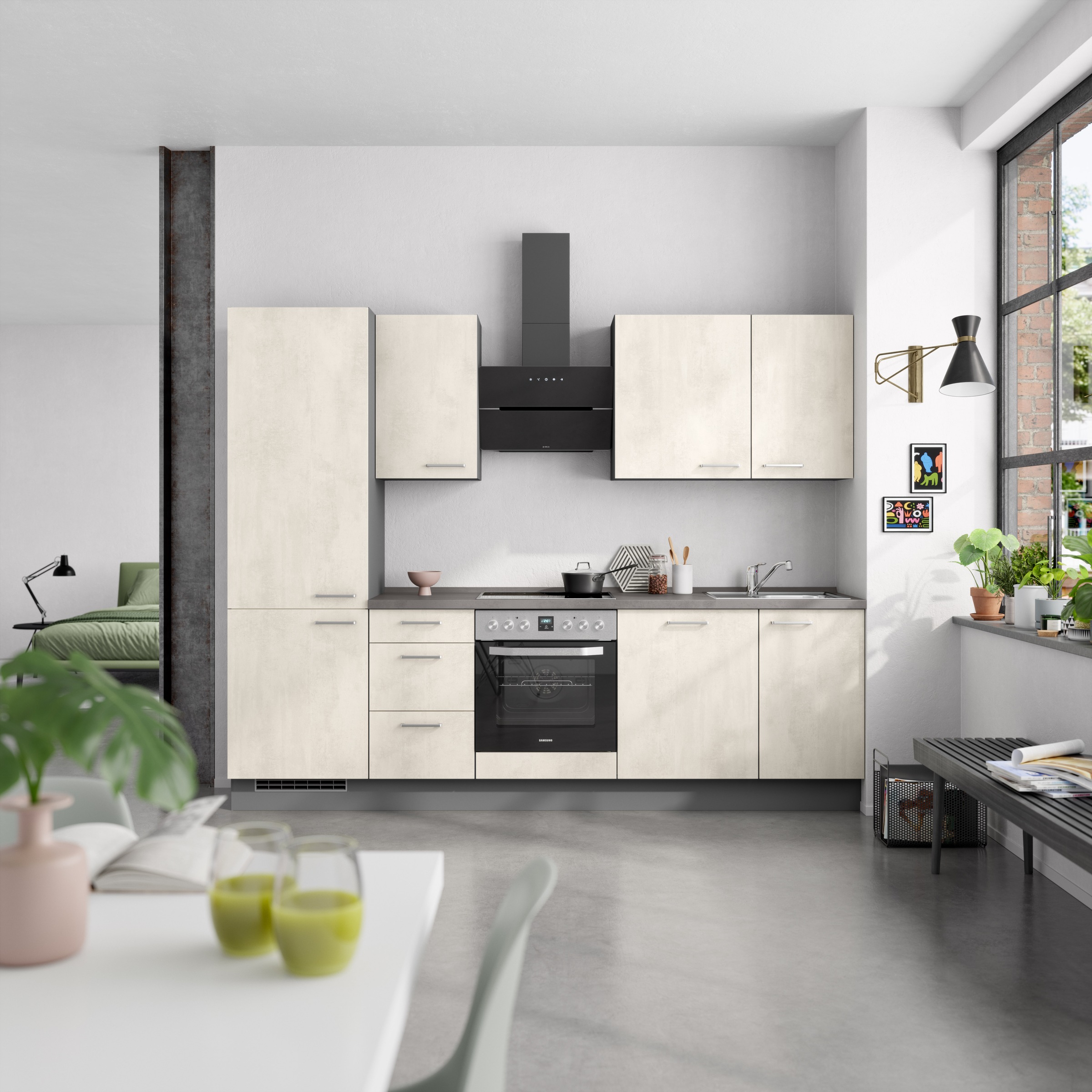 nobilia® Küchenzeile »"Riva II"« vormontiert, Ausrichtung wählbar, Breite 270 cm, wahlw. mit E-Geräten