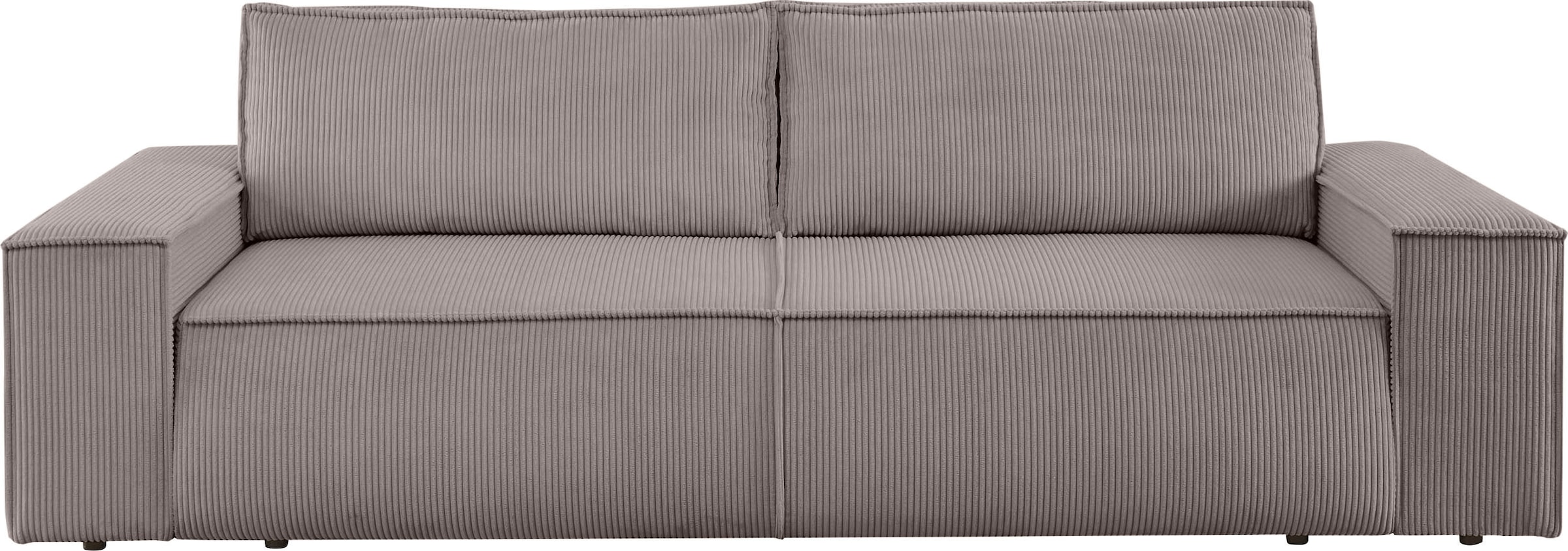 Home affaire 3-Sitzer »SHERWOOD Schlafsofa (257cm) Cord, Samtvelours, Vintage-Lederoptik«, Schlaffunktion mit Bettkasten (ca. 136/200cm)