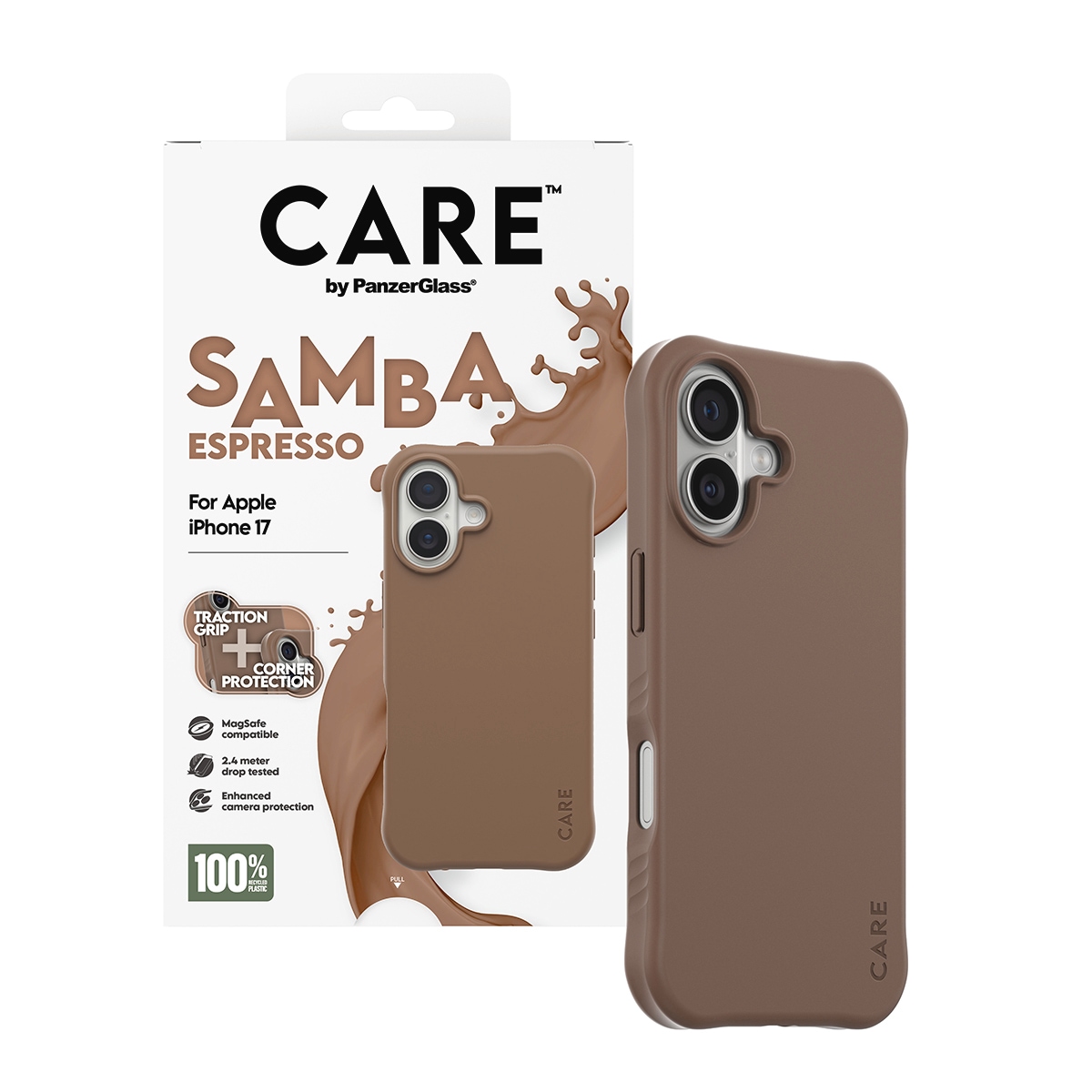 CARE by PanzerGlass Handyhülle »Samba MagSafe Case für Apple iPhone 17« Apple iPhone 17 Backcover, Schutzhülle, Handyschutzhülle, Case, Schutzcase, stoßfest