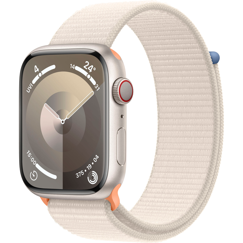 APPLE Smartwatch »Watch Series 9 Aluminium« (4, 5 cm / 1, 77 ′′) Watch OS 10;EKG;Blutsauerstoff App;Herzfrequenz Polarstern
