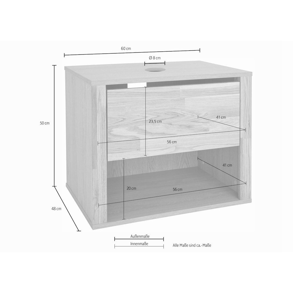 Guido Maria Kretschmer Home&Living Waschbeckenunterschrank »Como«, grifflose Optik