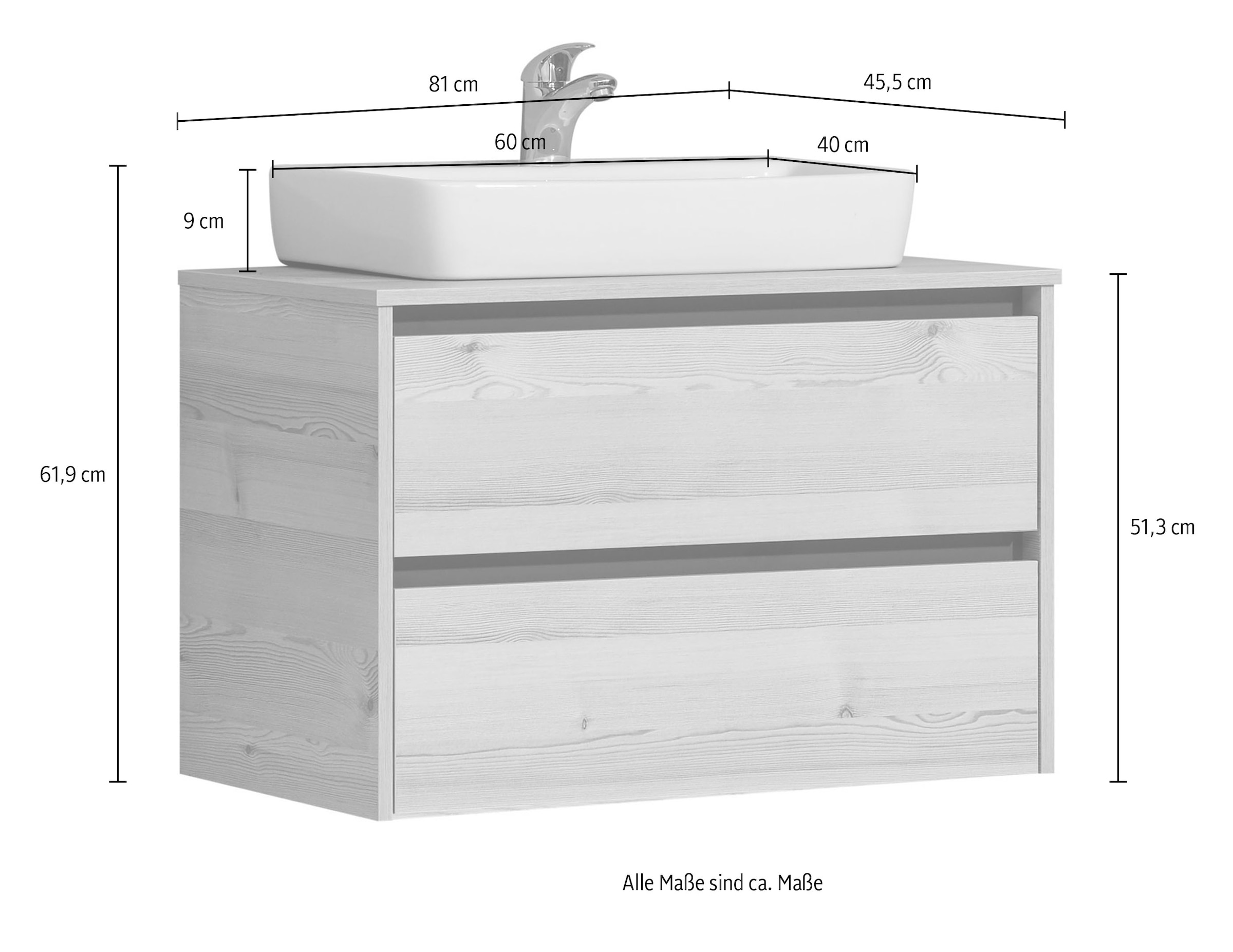 Saphir Badmöbel-Set »3- teilig mit Soft-Close Auszügen« 3 Stk. tlg.