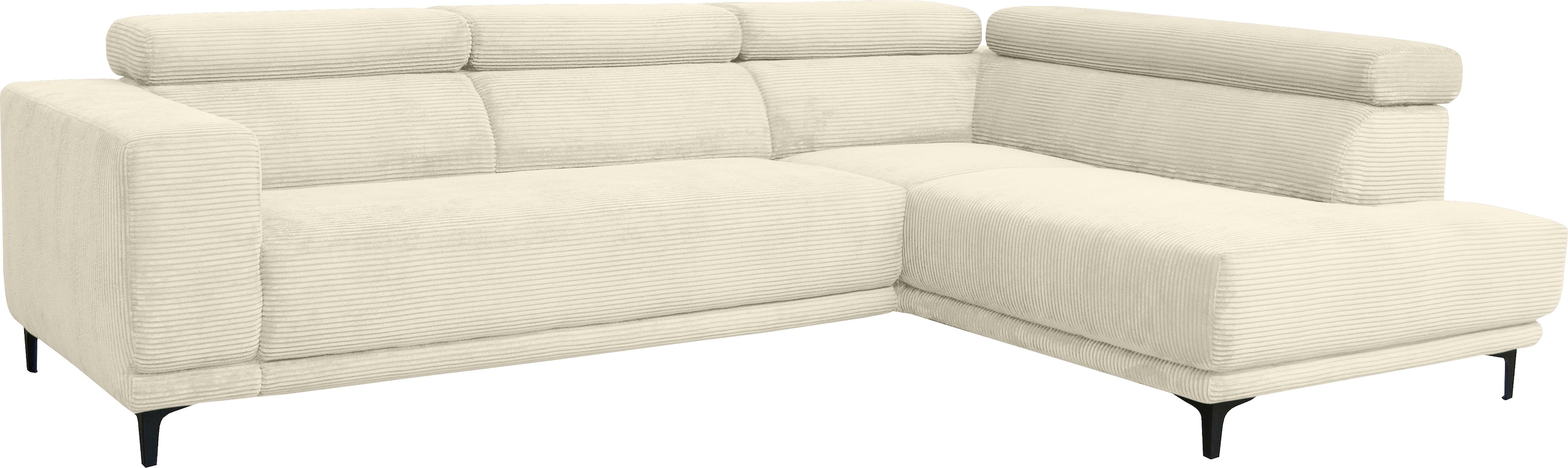 alina Ecksofa »Hikari«, wahlweise mit Sitzvorzug, in modernem Cordstoff, Breite 276 cm