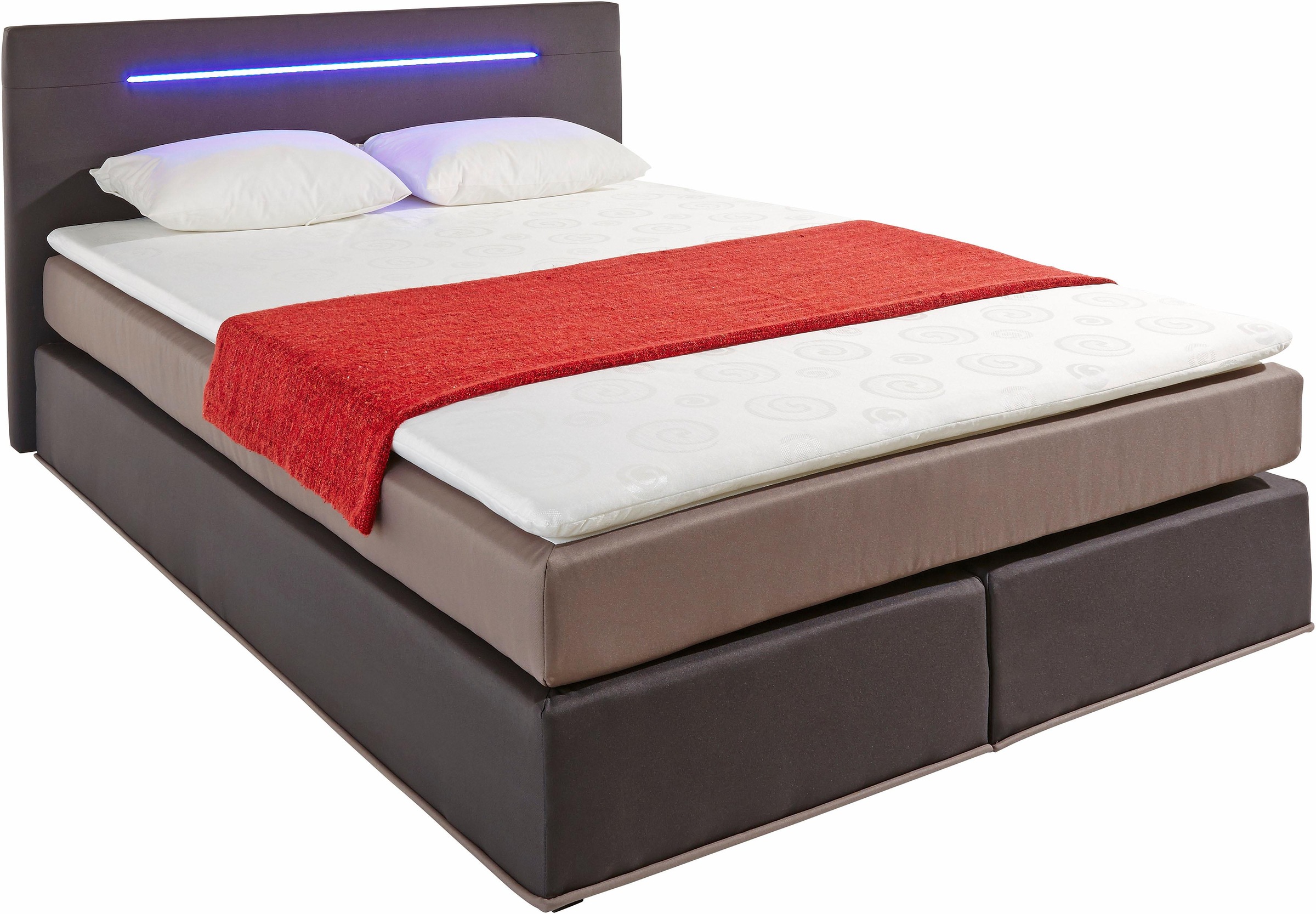 Bild von COLLECTION AB Boxspringbett, inkl. LED-Beleuchtung mit Farbwechsel und Topper