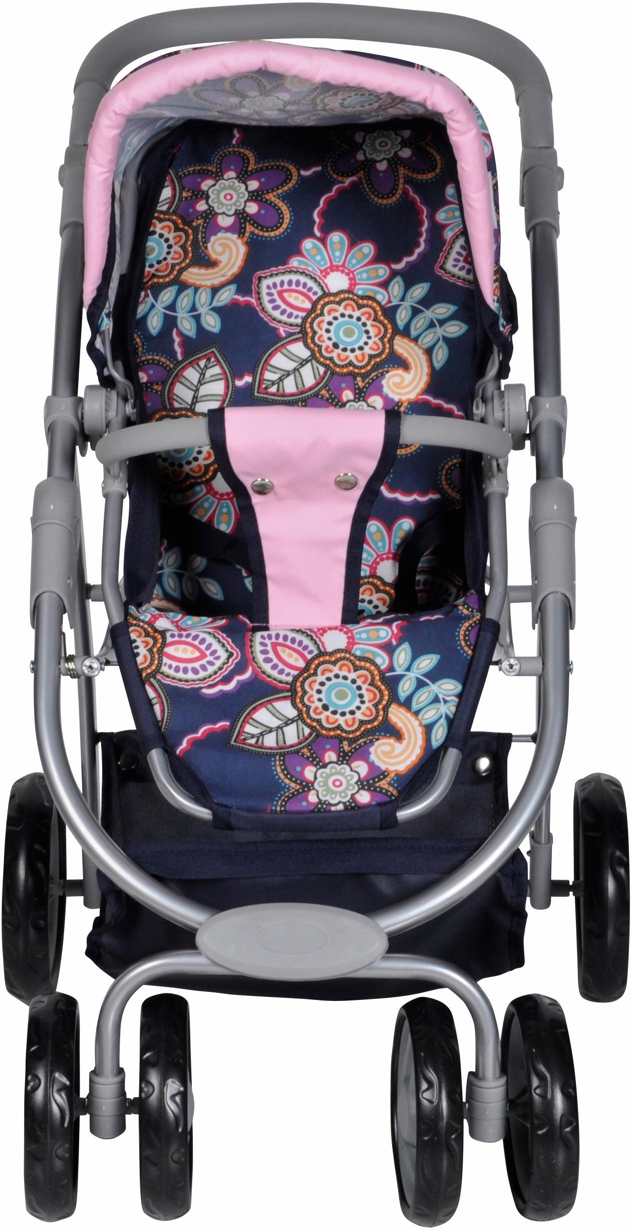 14. Bild von Knorrtoys® Kombi-Puppenwagen »Coco - Blau/Rosa/Blumen«, 2-in-1