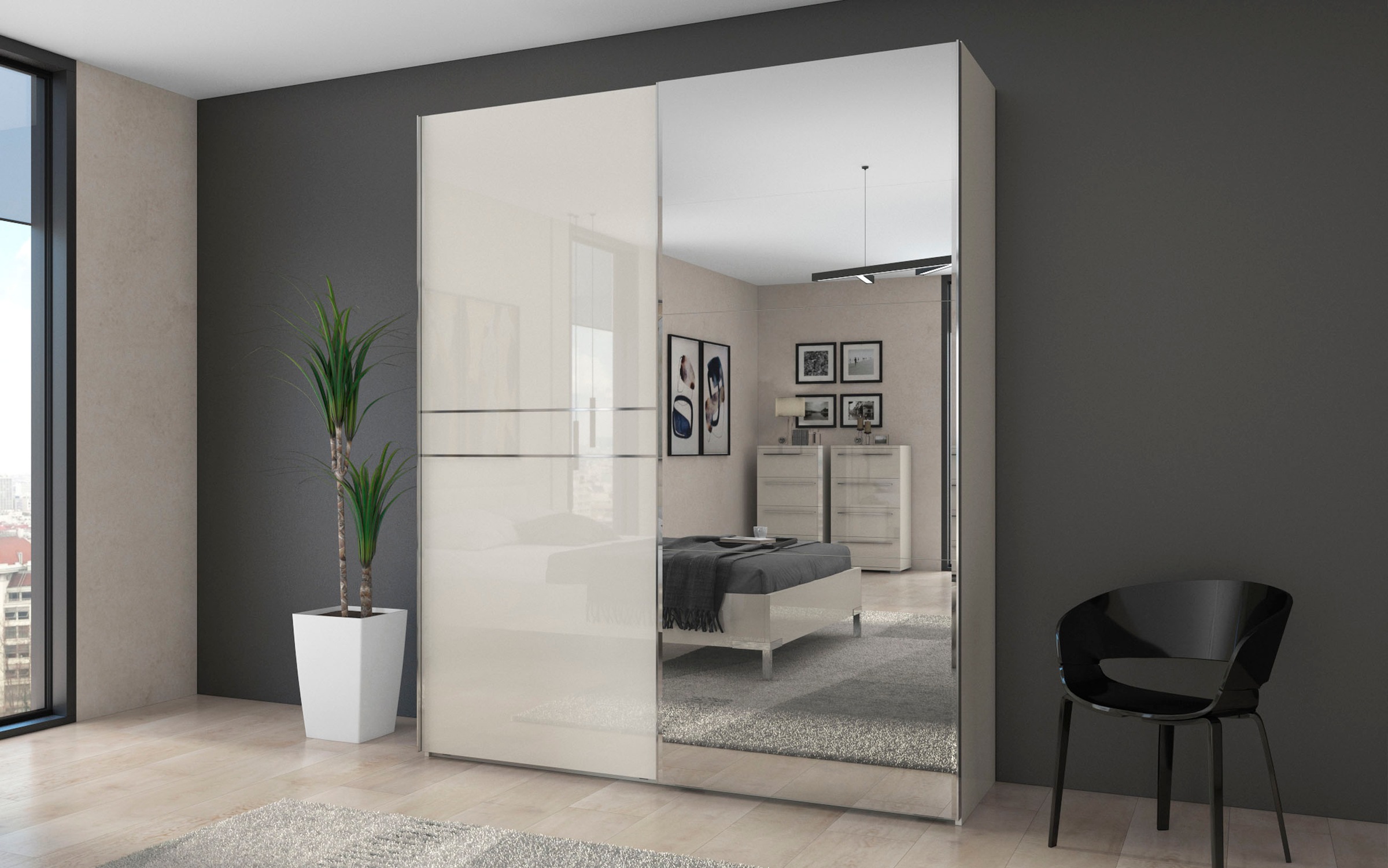 OTTO home Schwebetürenschrank "Piano, mit Einlegeböden, Kleiderstangen, Spi günstig online kaufen