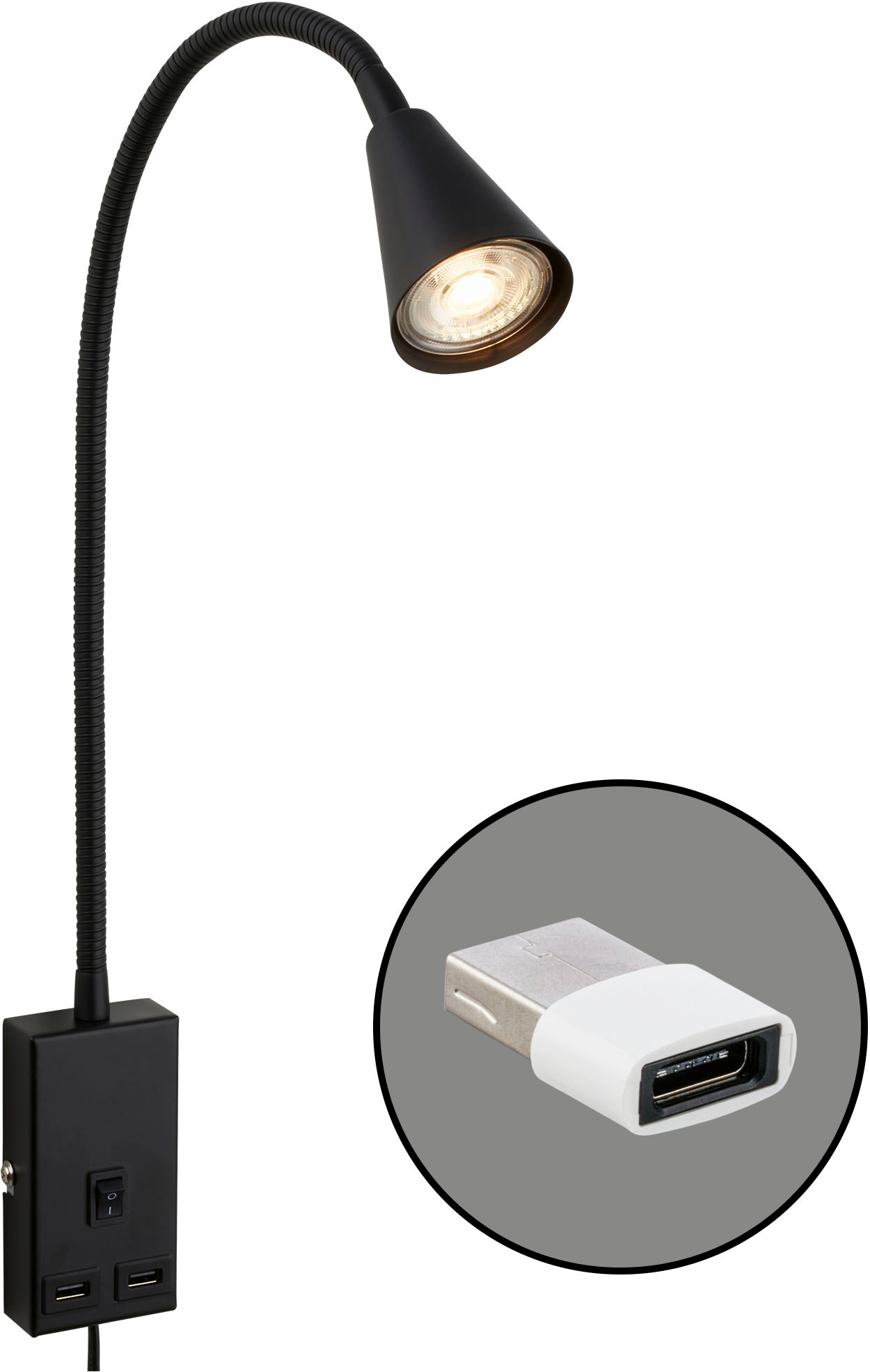 Briloner Leuchten LED Nachttischlampe »JUSTRA«, beweglicher Hals, inkl. GU1 günstig online kaufen