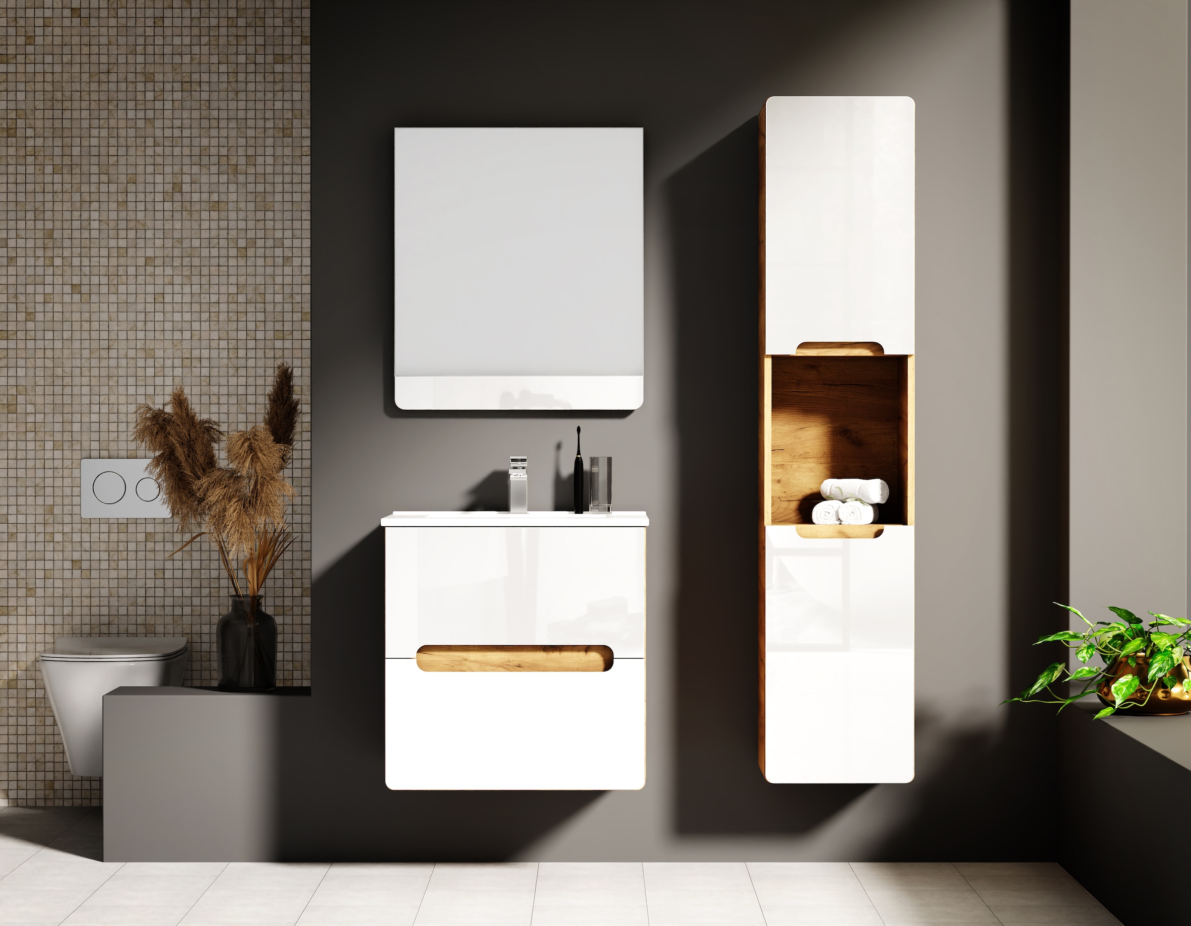welltime Waschtisch »Lupo«, Badschrank mit Waschbecken,Soft Close,in versch günstig online kaufen