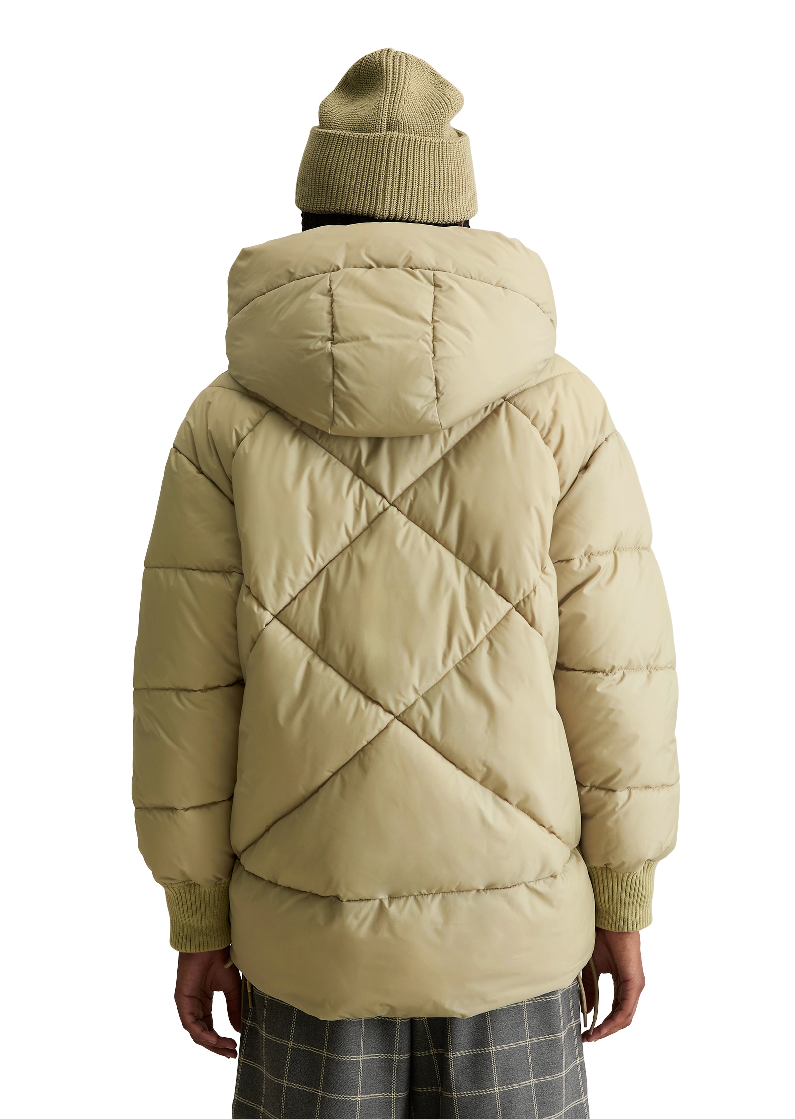 Marc O'Polo DENIM Steppjacke mit Kapuze Rückenteil verlängert, Leicht und wasserabweisend