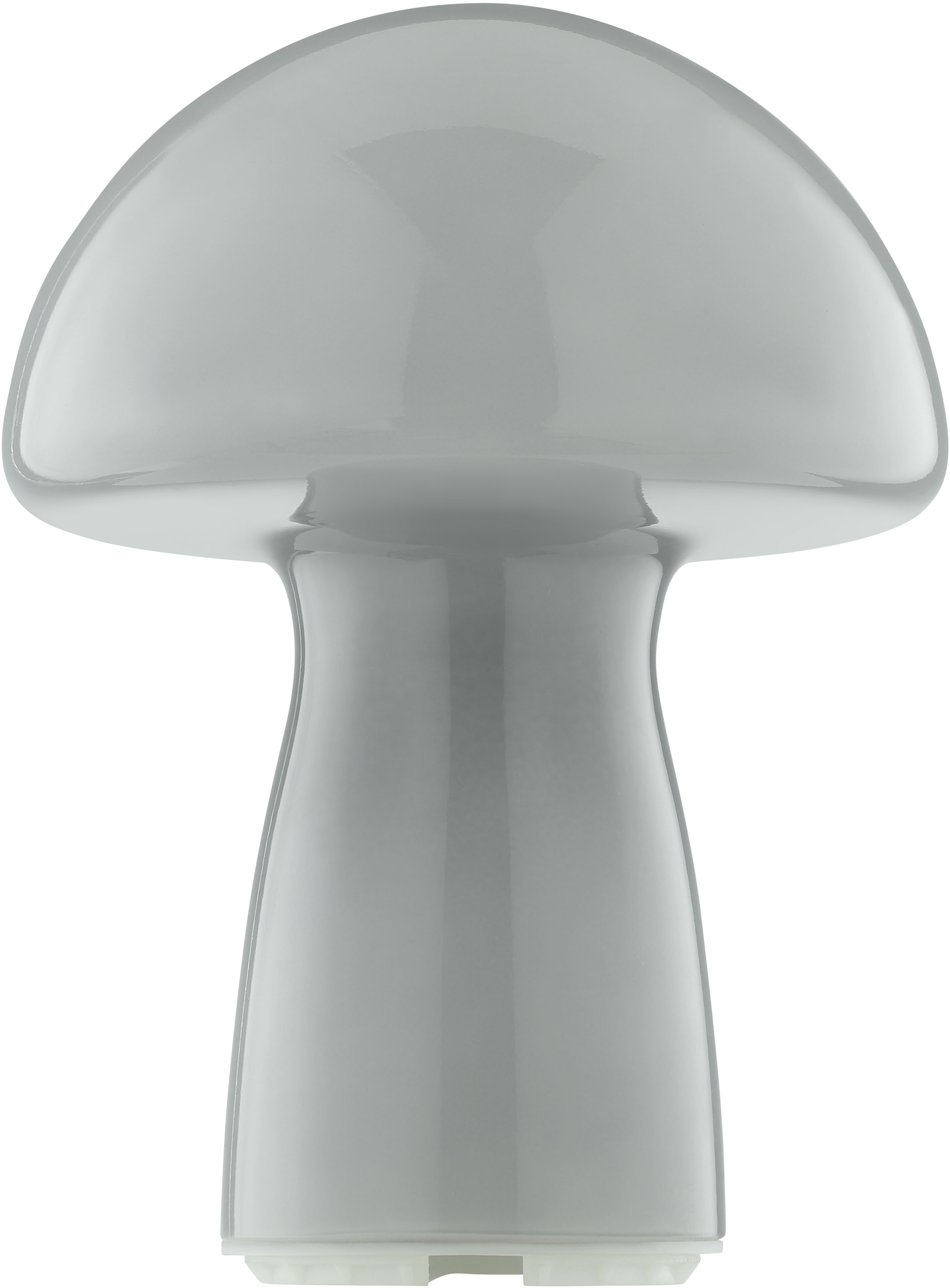 Brilliant LED Tischleuchte »Erik« LED-Modul 1 Stk. Warmweiß Pilzleuchte aus Glas mit Akku, 250 lm, 2700 K, H 22 cm, dimmbar, grau