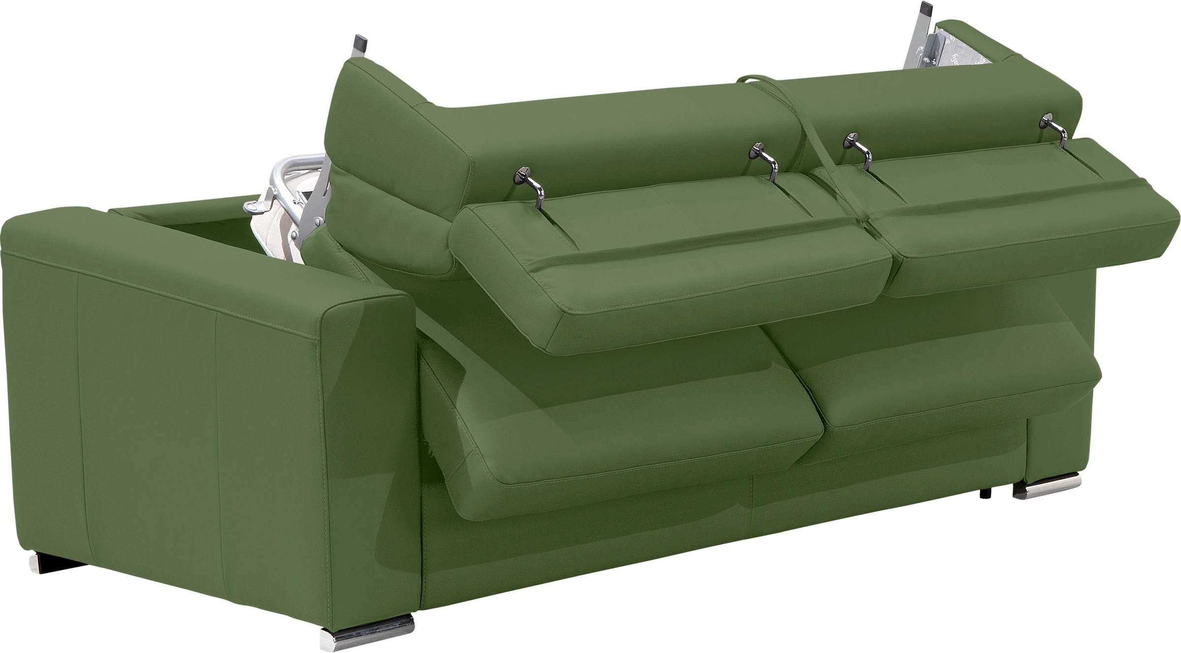 Egoitaliano Schlafsofa »Cabiria, Design und super Sitz- und Liegekomfort«, Sofa inkl. Schlaffunktion, Kopfteile verstellbar, mit Metallfüßen