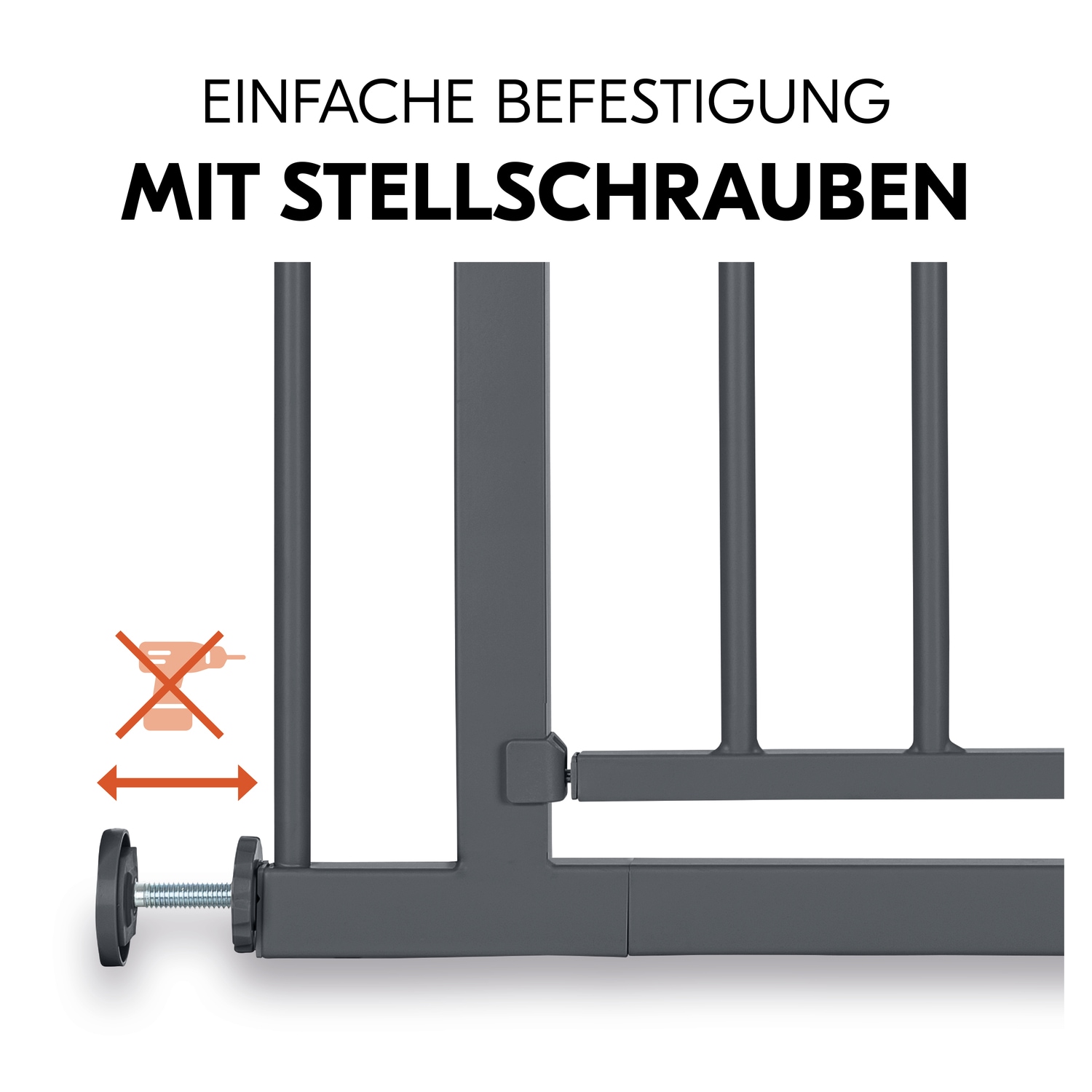 Hauck Türschutzgitter »Open N Stop 2, Dark Grey«, auch als Treppenschutzgitter verwendbar; 75-80 cm, erweiterbar