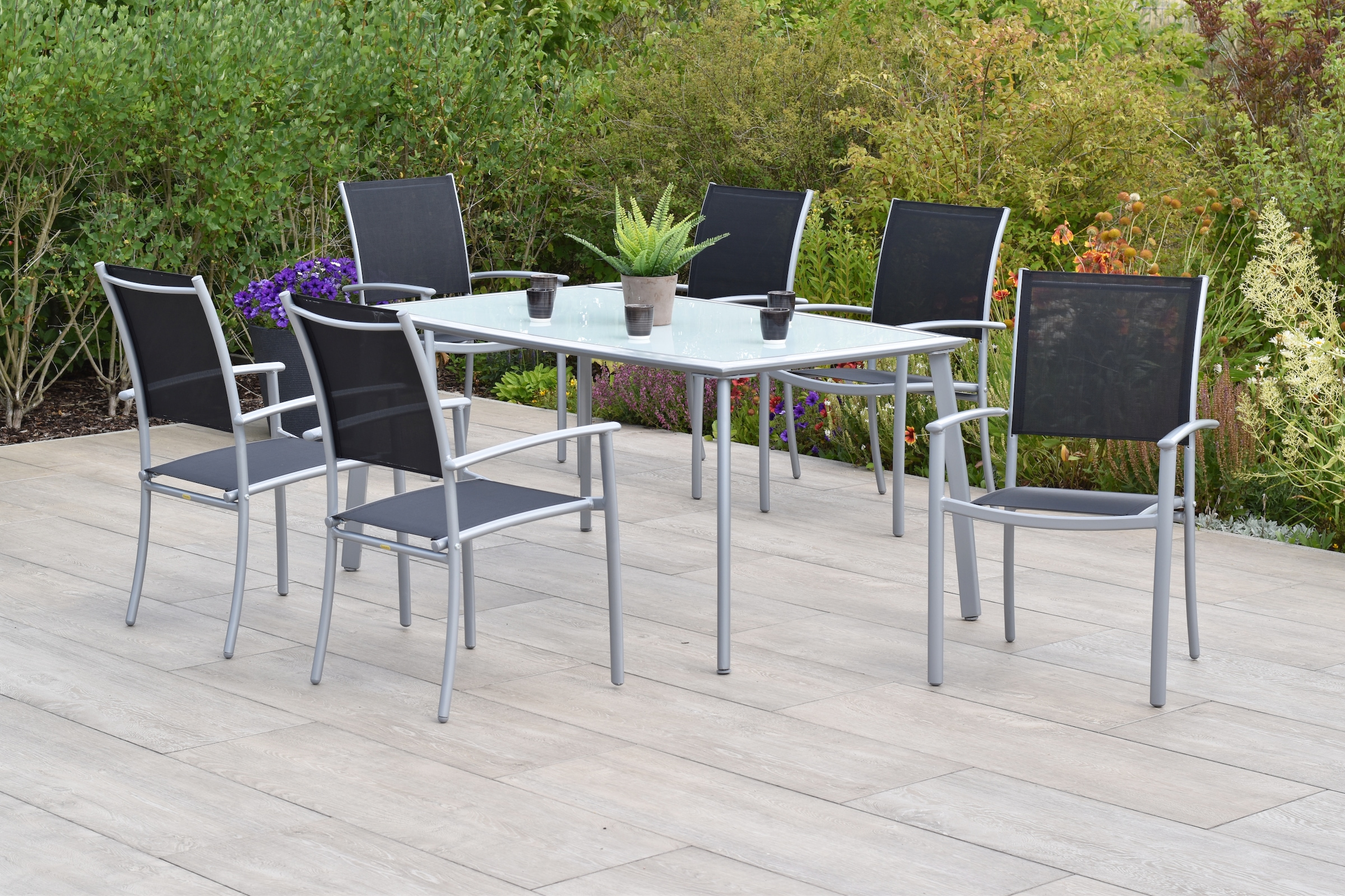 MERXX Garten-Essgruppe »»Milano«« Set, Pulverbeschichtetes Aluminiumgestell günstig online kaufen
