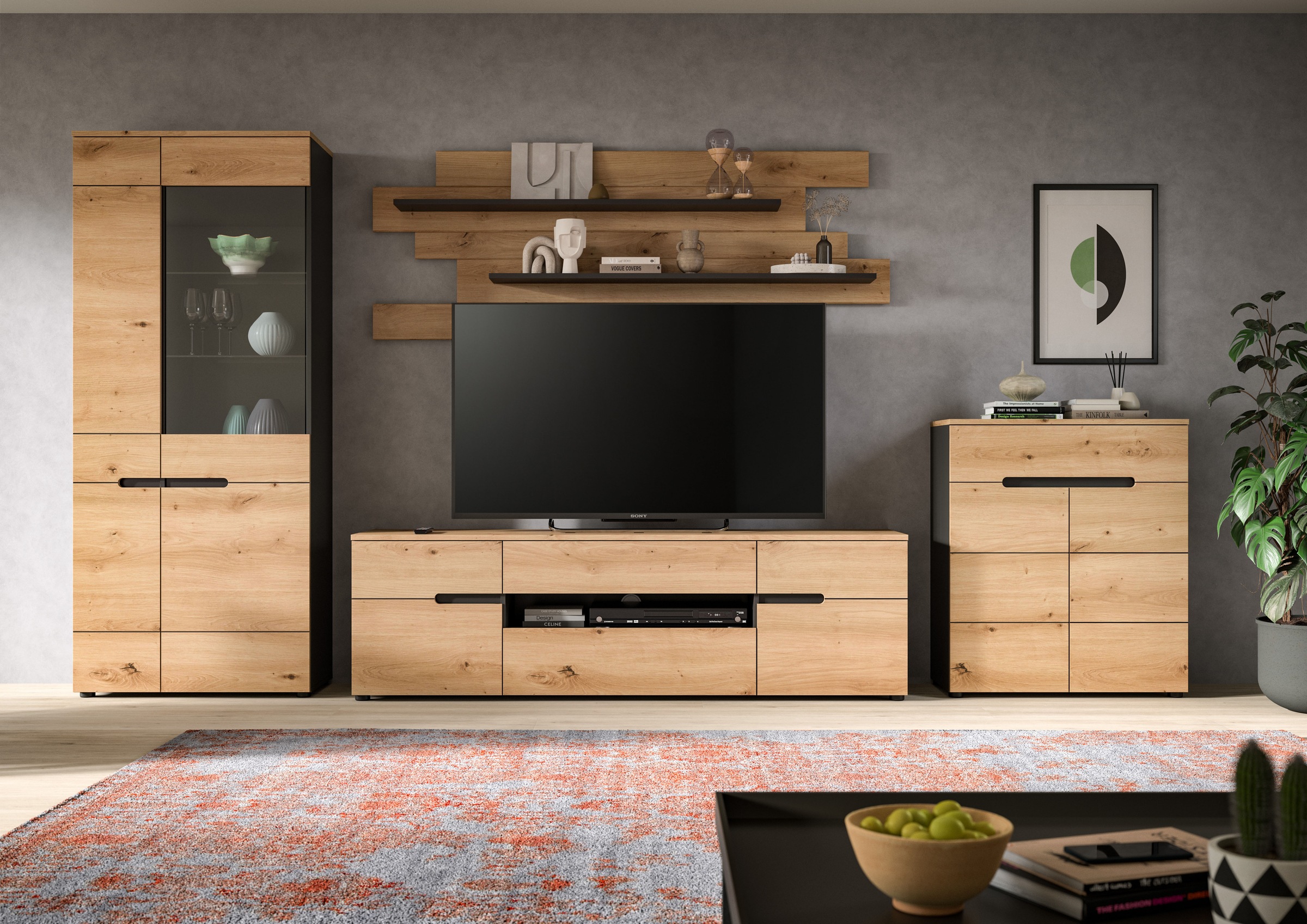 INOSIGN Wohnwand »REHAT, TOPSELLER!, 4-teilig, Breite 375 cm, individuell s günstig online kaufen