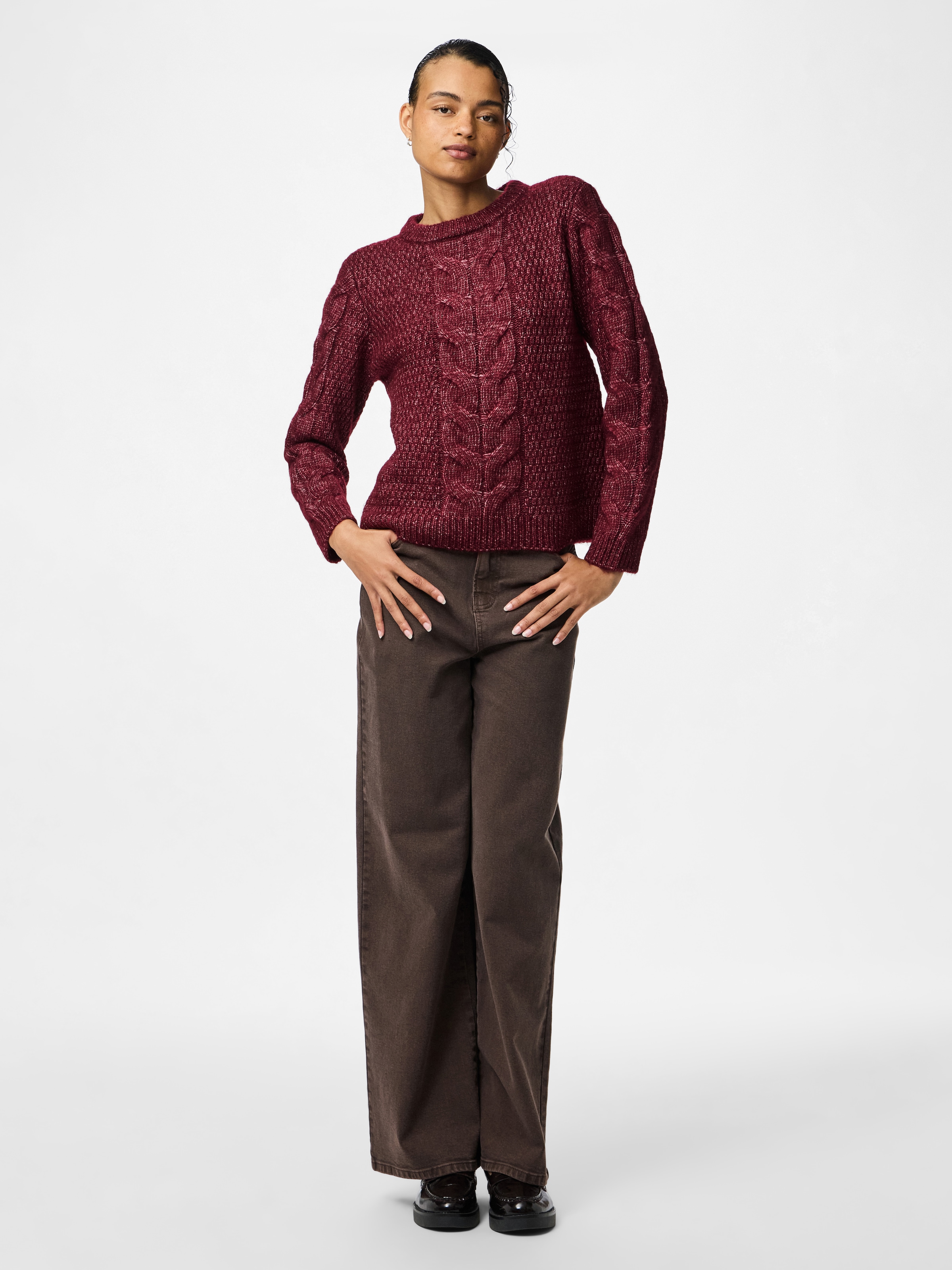 pieces Strickpullover »PCNINA LS O-NECK KNIT NOOS BC«