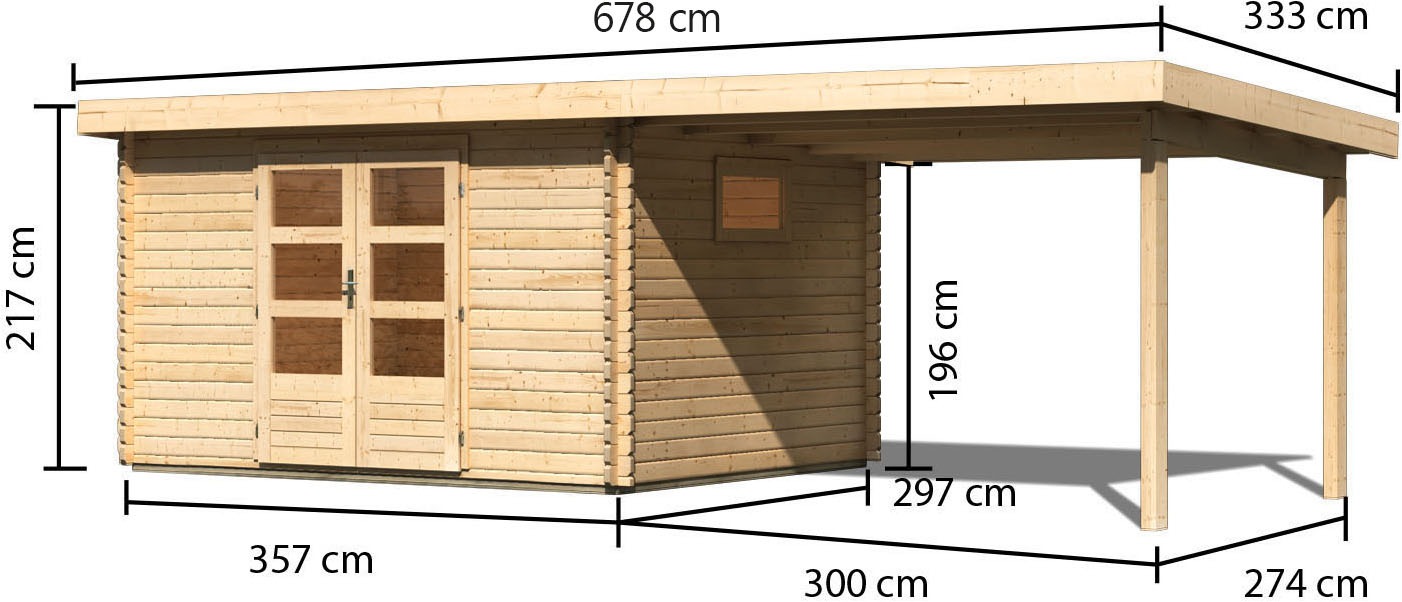 Karibu Gartenhaus »Trittau 4«, aus hochwertiger nordischer Fichte
