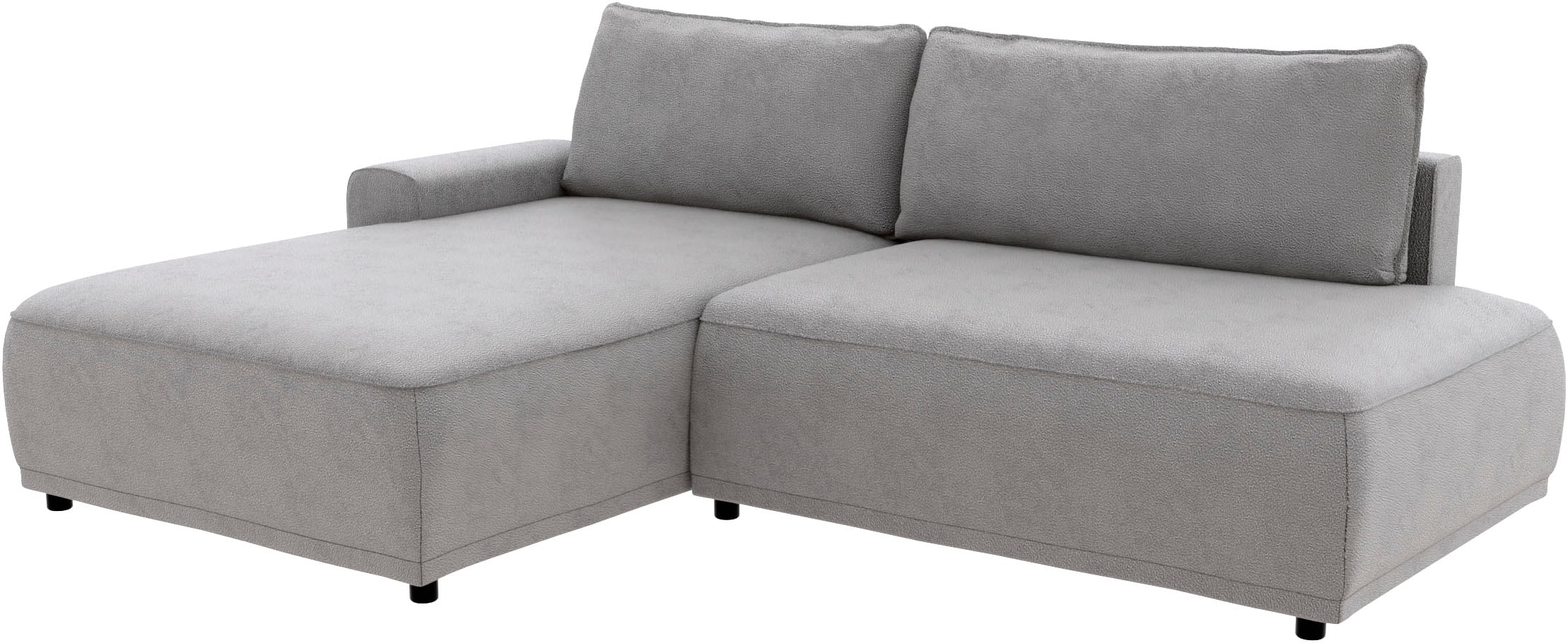 TRENDMANUFAKTUR Ecksofa »Fordon II, Schlafsofa mit Bettkasten, Couch in L-Form, Breite 250 cm«, in Struktur fein LEO, haustierfreundlich, schlamm, Armlehne links