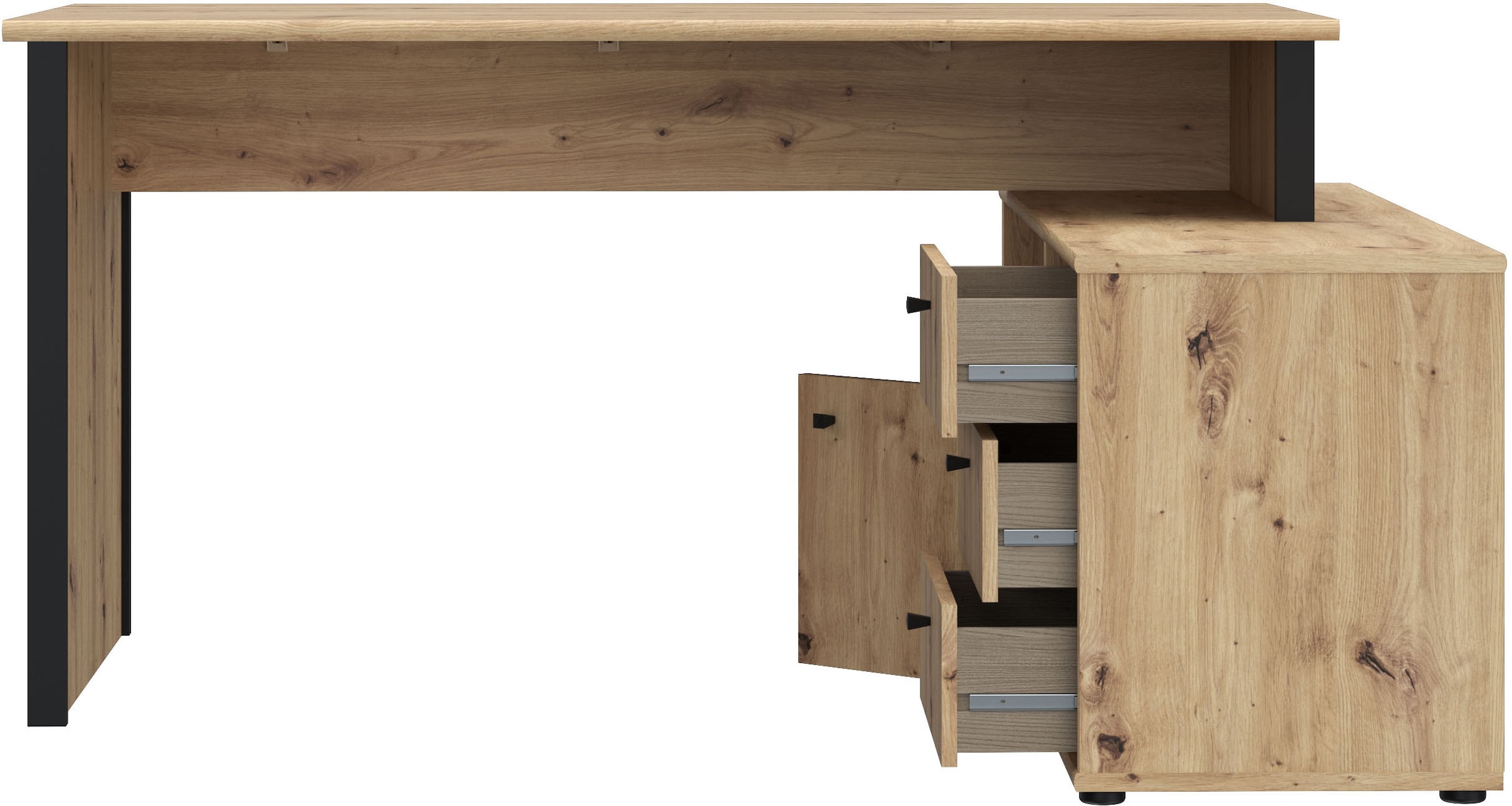 FORTE Eckschreibtisch »Tempra«, viel Stauraum, Breite 151 cm