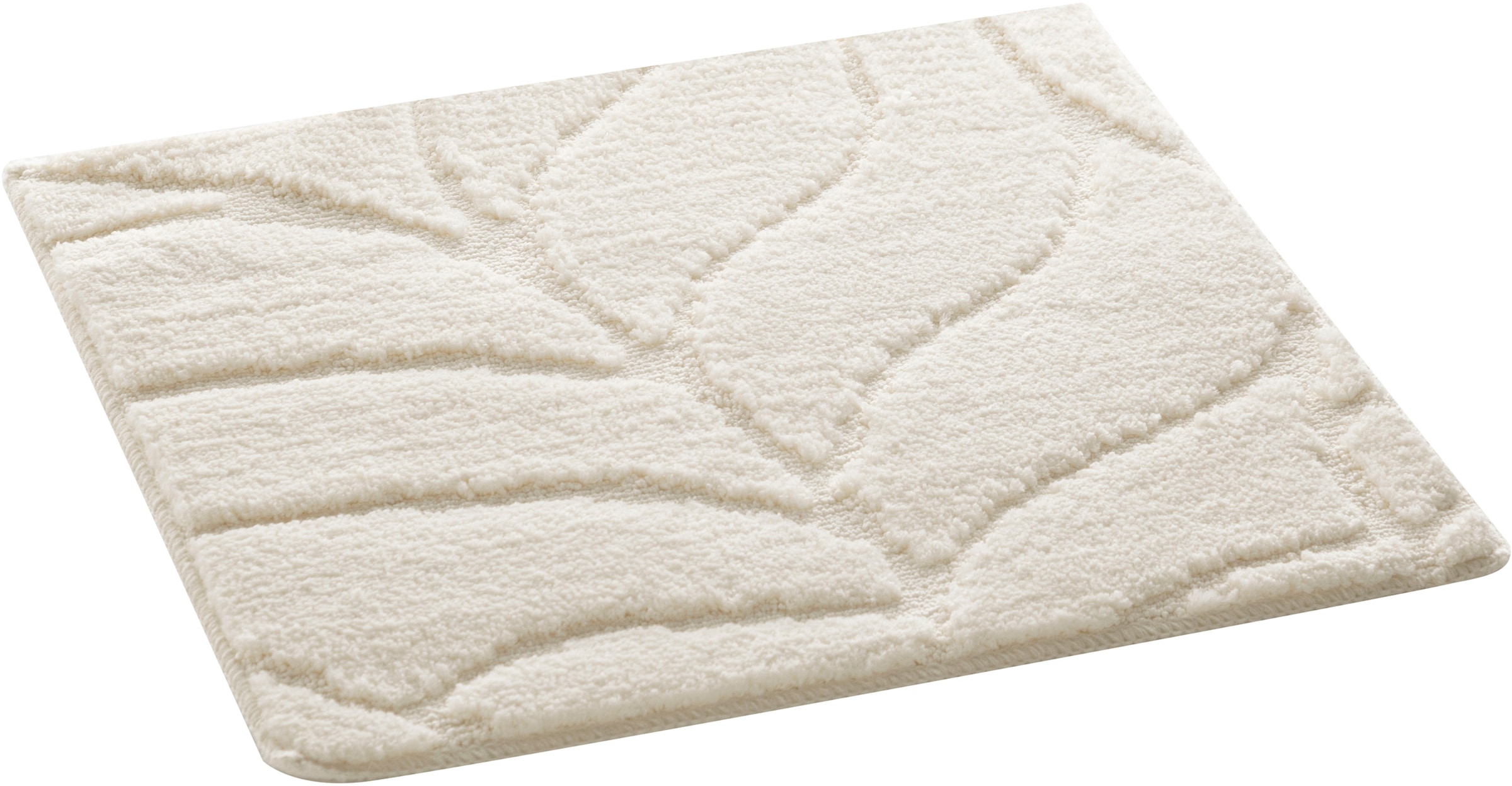 my home Badematte »Epense, Badvorleger, Badezimmer Teppich, Duschvorleger«, fußbodenheizungsgeeignet-schnell trocknend, Badteppich, Uni Farben, Blätter, Hoch-Tief Effekt