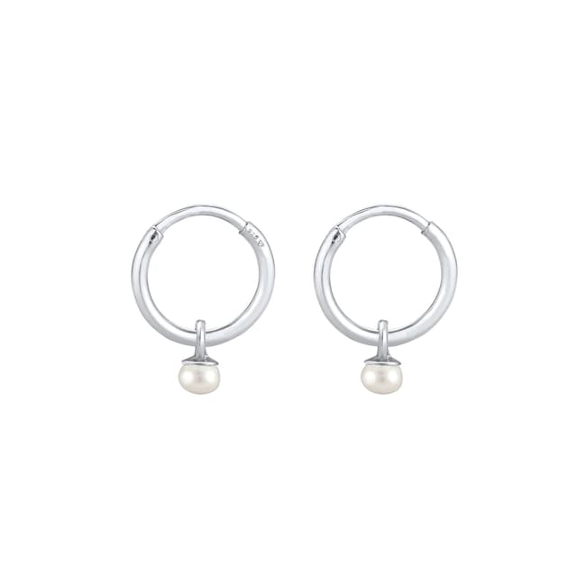 Elli Premium Paar Ohrhänger »Creolen Einhänger Süßwasserzuchtperle 925  Silber« im Online-Shop kaufen