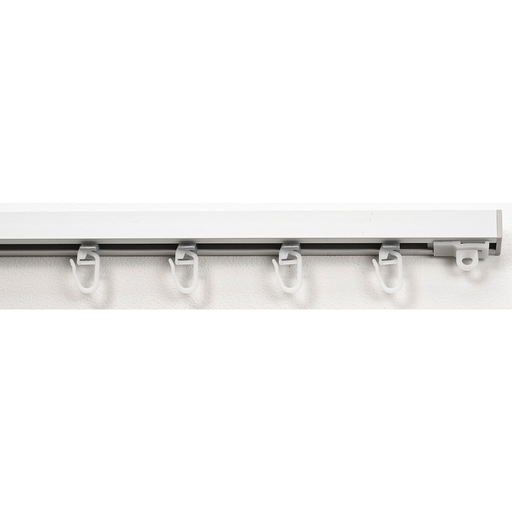 GARESA Gardinenschiene »160«, 1 läufig-läufig, Wunschmaßlänge, schlichte Aluminium-Innenlaufgarnitur, verlängerbar, Deckenmontage