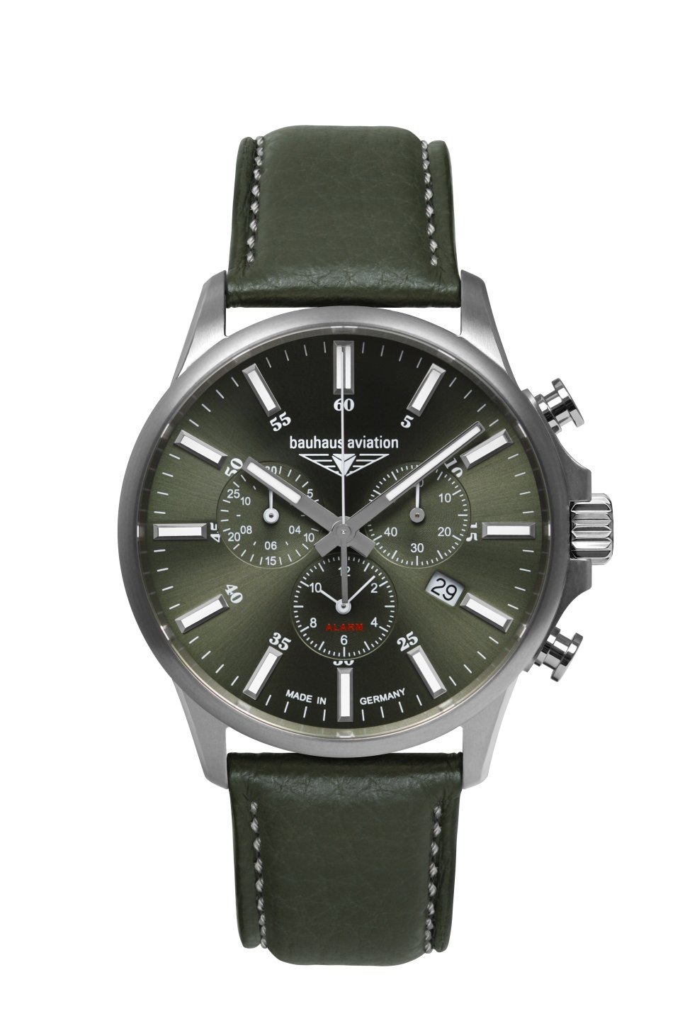 bauhaus Chronograph, Armbanduhr, Quarzuhr, Herrenuhr, Titan, Saphirglas, Made in Germany