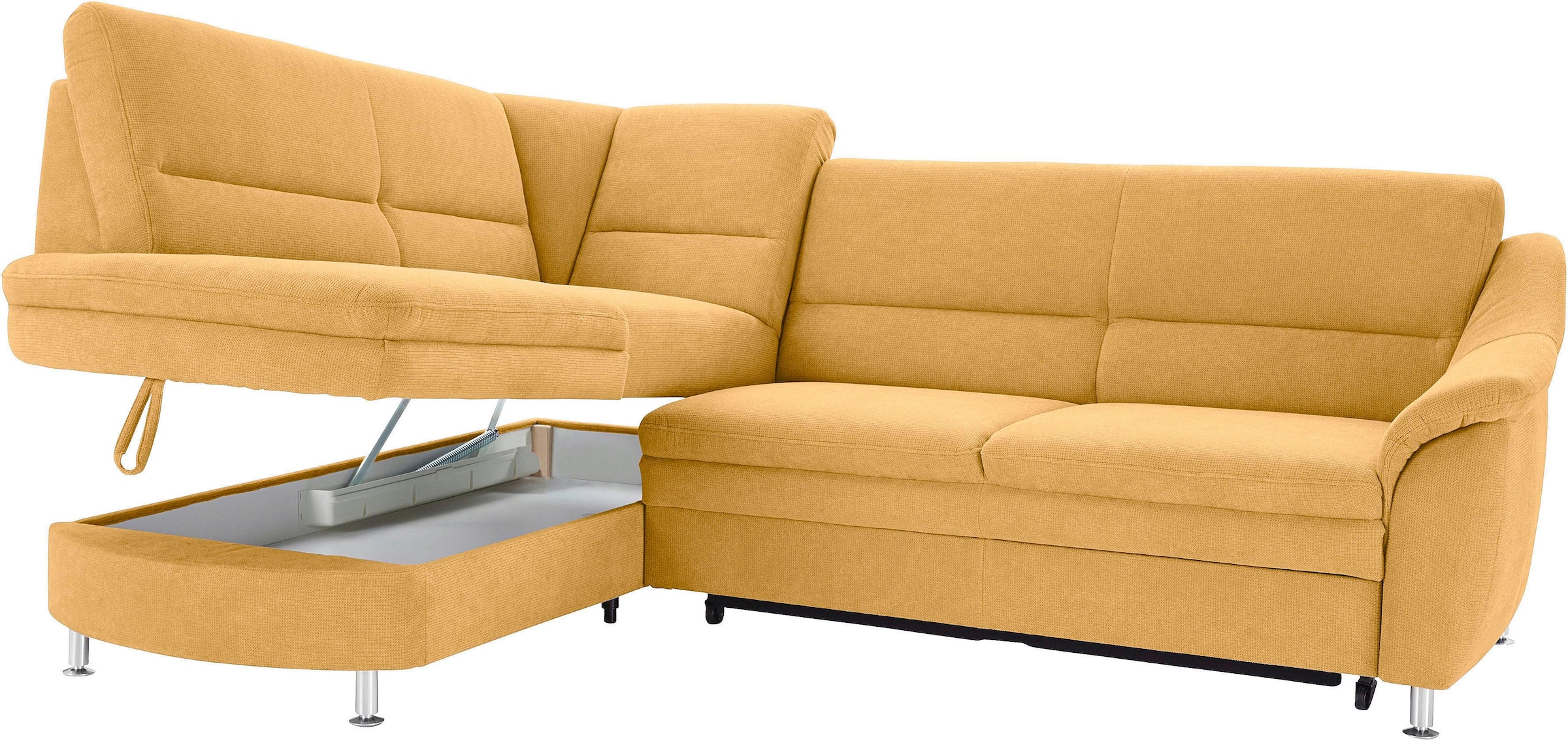 sit&more Ecksofa »Cardoso L-Form«, mit Federkern, wahlweise mit Bettfunktion und Schubkasten