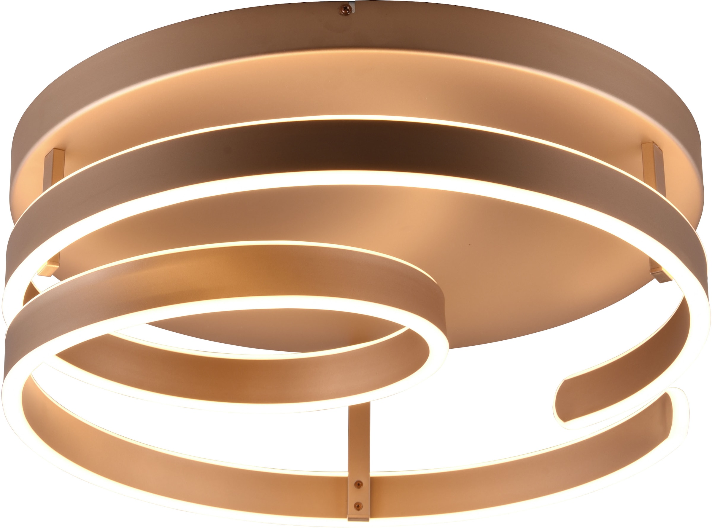 TRIO Leuchten LED Deckenleuchte »MARNIE, spiralförmige LED Deckenlampe indirektes Licht warmweiß 3000K«, 1 flammig, Leuchtmittel LED-Board | LED fest integriert, 6800 Lumen Ø 55cm 3 Stufen dimmbar über Wandschalter Wohnzimmer LED