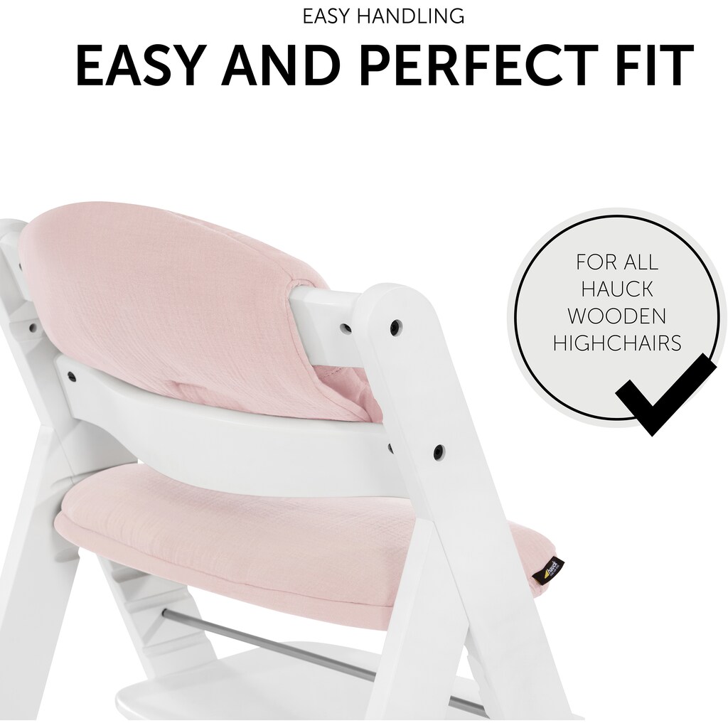 Hauck Kinder-Sitzauflage »Select, Muslin Mineral Rose«, passend für den ALPHA+ Holzhochstuhl und weitere Modelle
