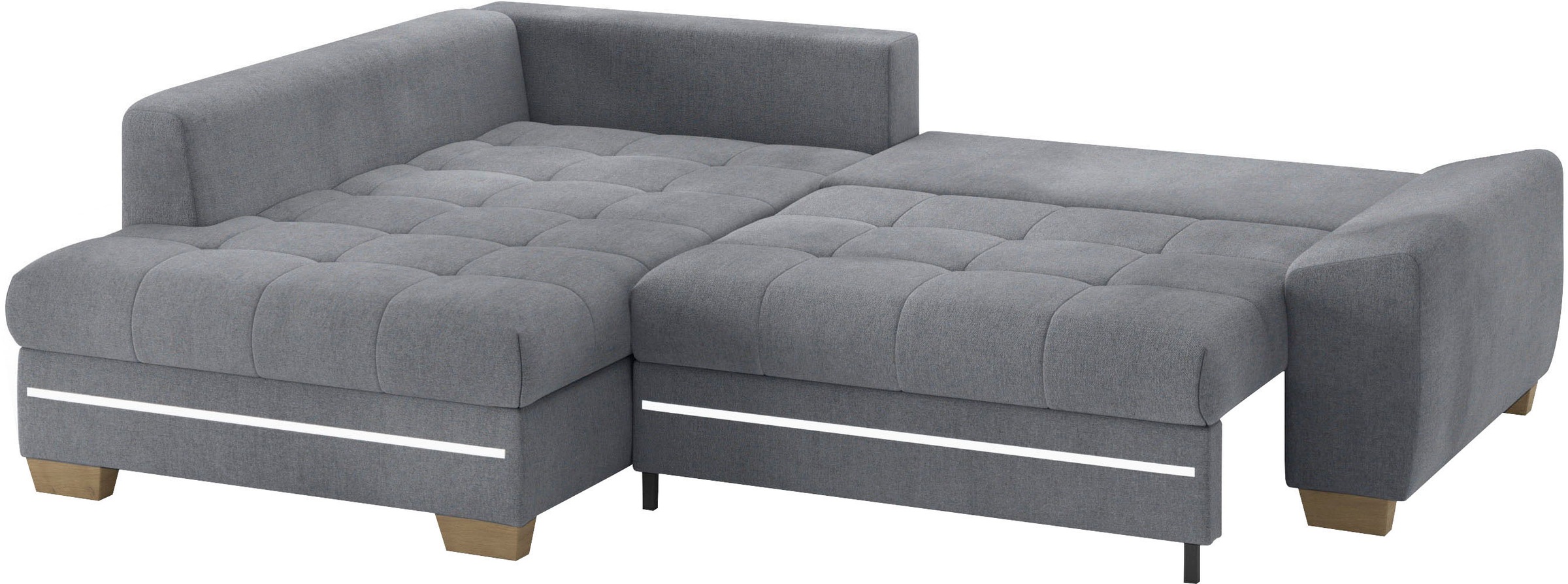 Mr. Couch Ecksofa »Nikita II, L-Form«, mit RGB-LED Beleuchtung, wahlweise mit Bett, Bettkasten, Kaltschaum