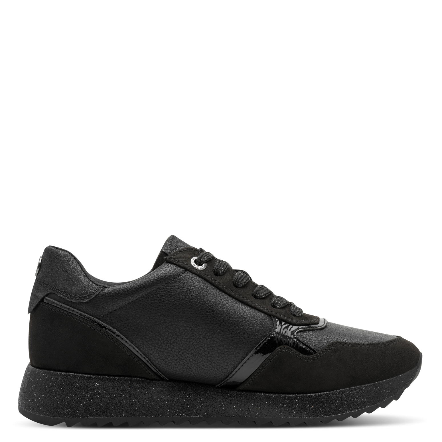 MARCO TOZZI Keilsneaker  Freizeitschuh, Schnürer im stylischen Materialmix