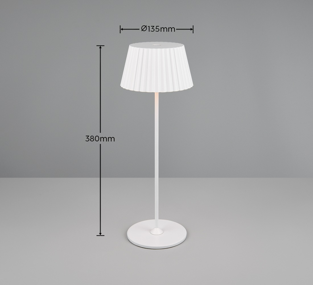 REALITY Leuchten LED Außen-Tischleuchte »SUAREZ«, 1 flammig, Leuchtmittel LED-Board | LED fest integriert, Outdoor Akku Tischlampe inkl Ladestation USB-C, Touch-Dimmer Höhe 39cm
