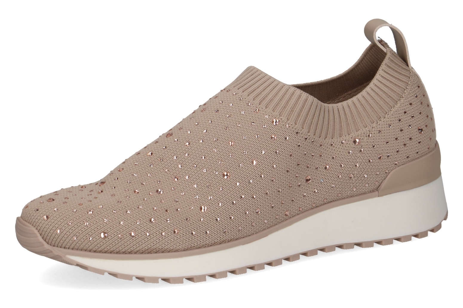 Caprice Slip-On Sneaker, Slipper, Freizeitschuh, Halbschuh mit funkelnden Strass-Steinen