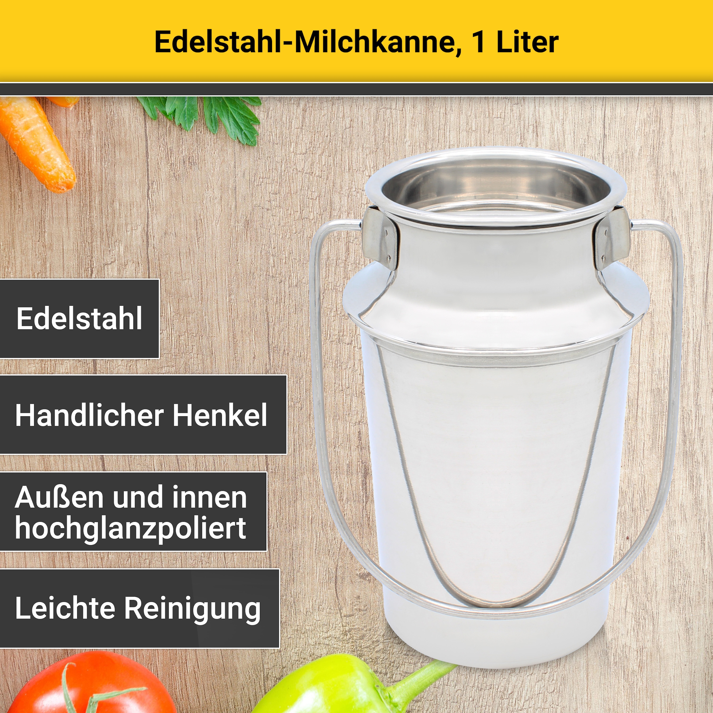 Krüger Milchkanne »aus Edelstahl rostfrei, 1 Liter« 1 l 1 Stk. tlg. Kanne i günstig online kaufen