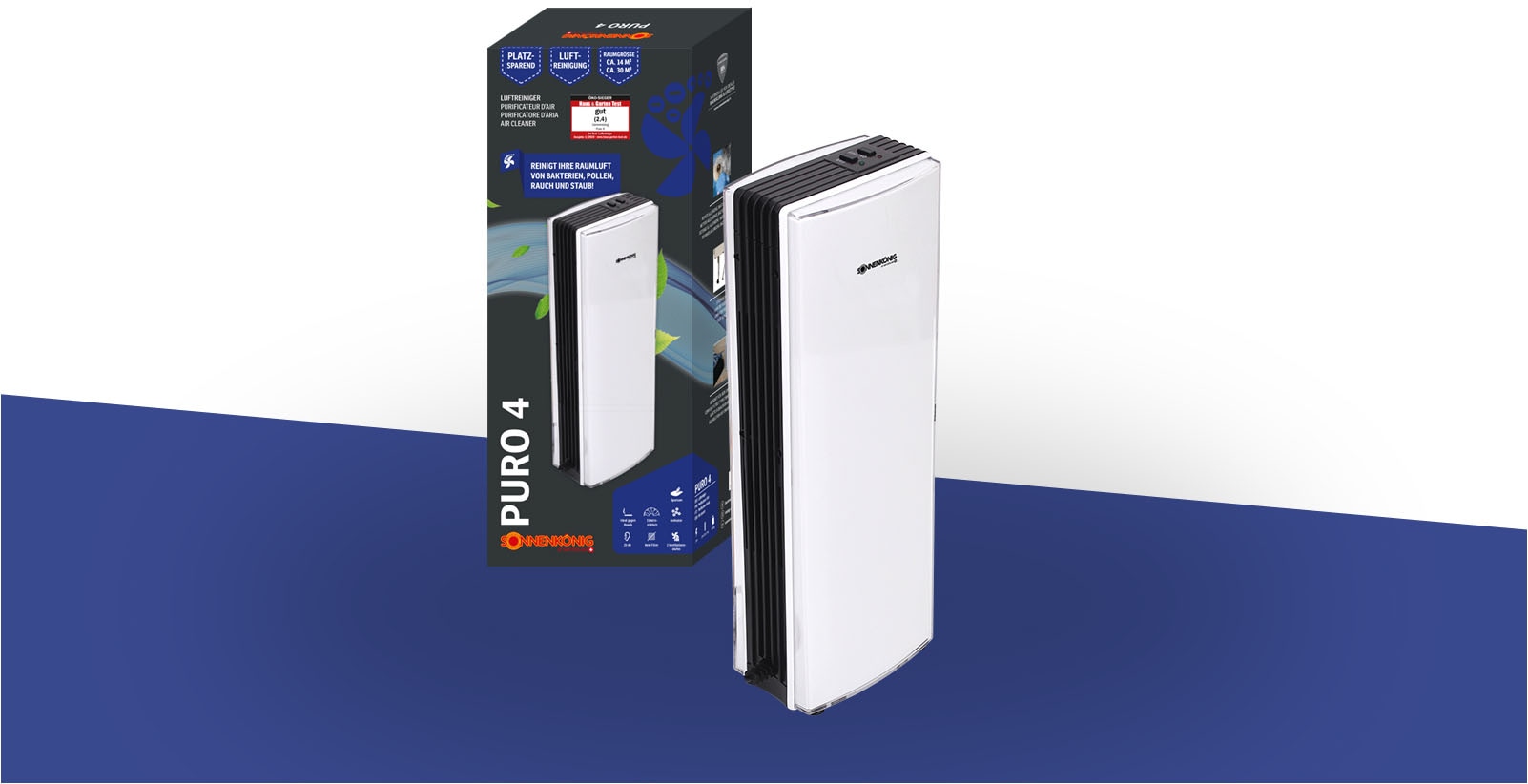 Sonnenkönig Luftreiniger »Puro 4, Leistung 3W, Ionisator, einfache Reinigung, ohne Filter,«, minimaler Stromverbrauch, für Allergiker, bis 14m2