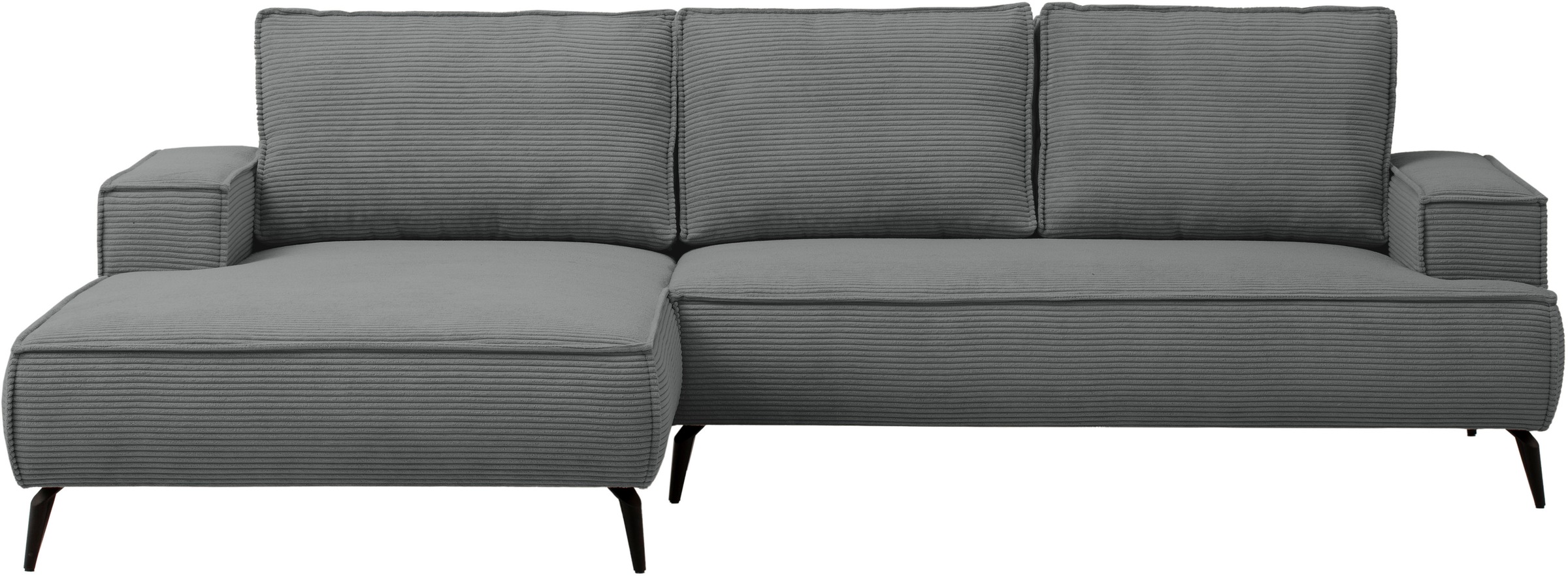 andas Ecksofa »TVINNU, L-Form in Cord, Sofa«, wahlweise Recamiere rechts/links, schwarze Füße, bequemer Sitzkomfort