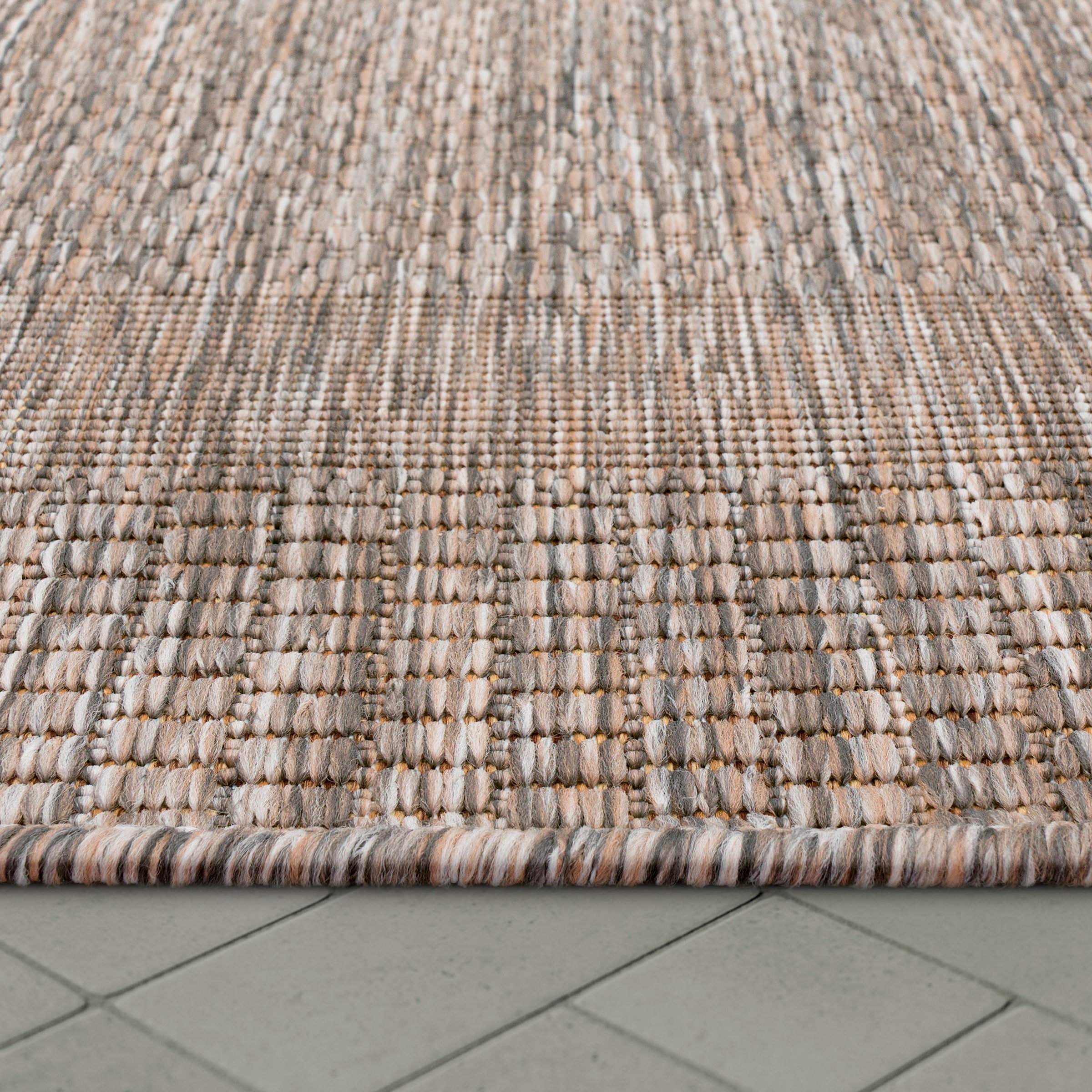 Paco Home Teppich Bordüre, dezenter mit In- geeignet 272«, meliert, Flachgewebe, online »Roma kaufen und Outdoor rechteckig