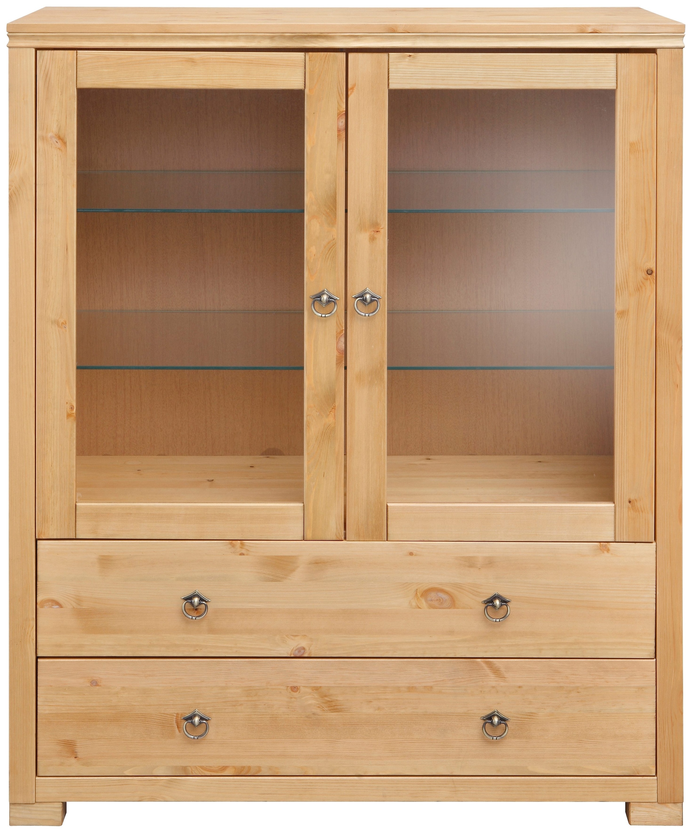 Home affaire Highboard »Gotland«, Vitrine, Breite 101 cm, Türen mit Glaseinsätzen, aus massiver Kiefer