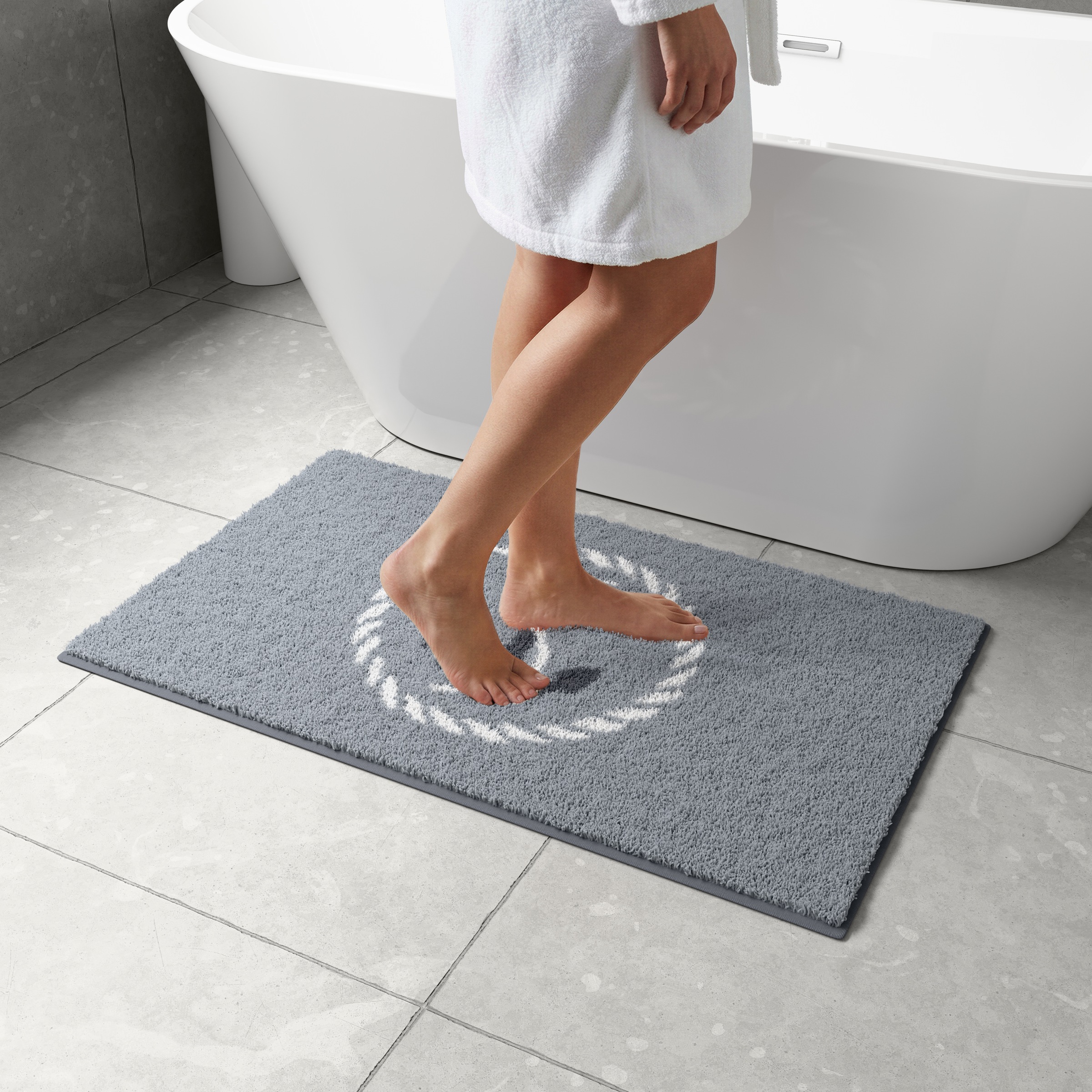 Grund Badematte »Port Louis« Höhe 20 mm rutschhemmend beschichtet fußbodenheizungsgeeignet Design mit Anker, maritim, Made in Europe