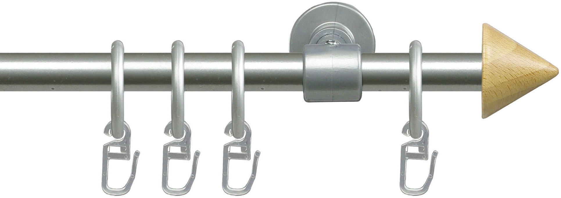 Liedeco Gardinenstange »Stilgarnitur, Komplettstilgarnitur New York 16 mm« Ø 1,6 mm 1 läufig-läufig Fixmaß Gardinenstange Komplett