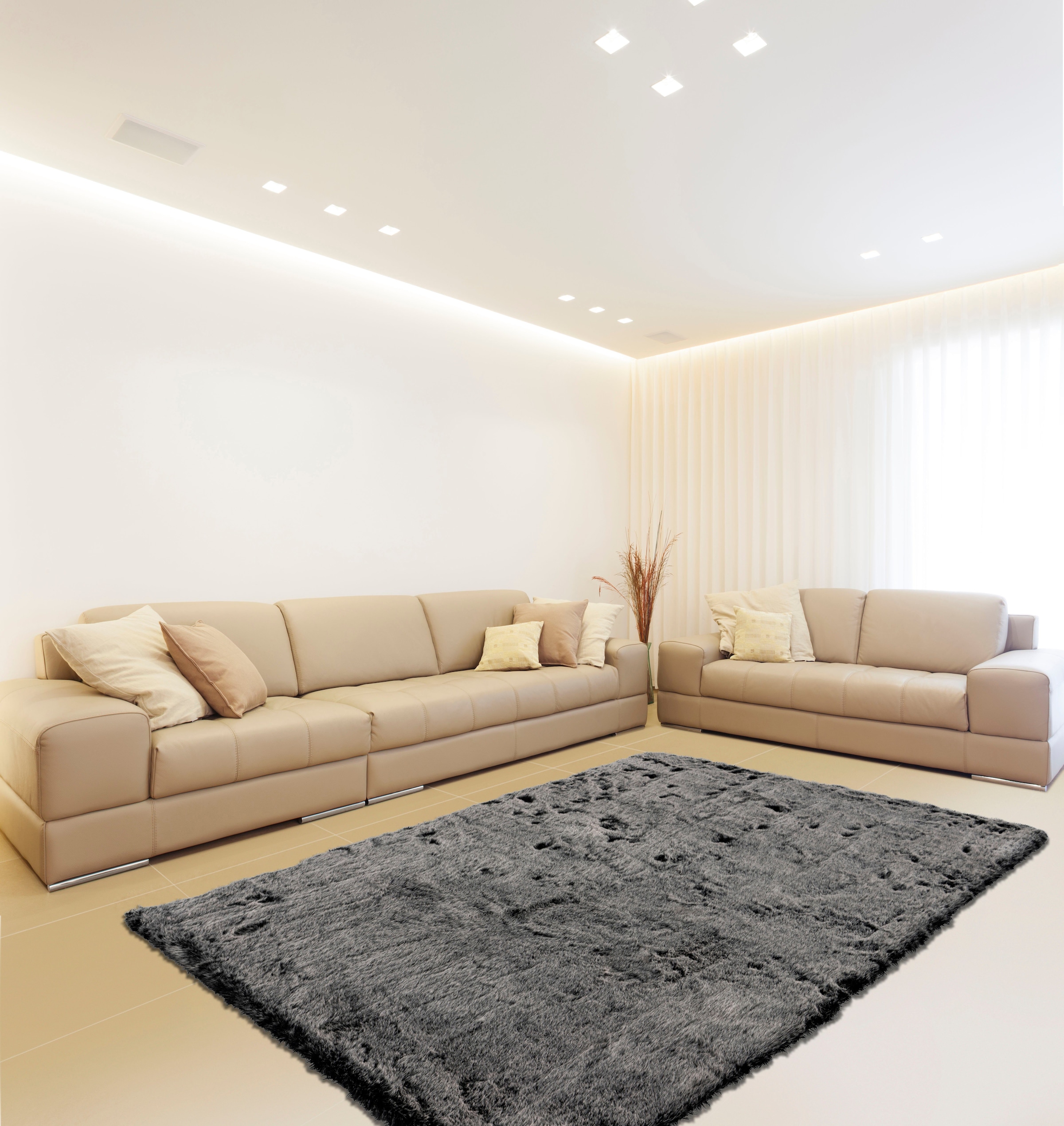 calo-deluxe Hochflor-Teppich »Emica-1000«, rechteckig, 52 mm Höhe, Kunstfell, Wohnzimmer